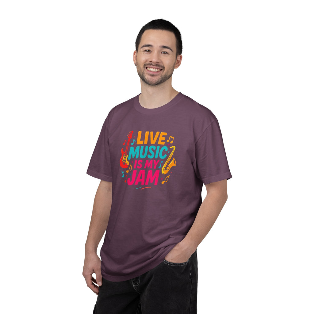 Live Music Is My Jam T-Shirt — Colorful Guitar Music Tee