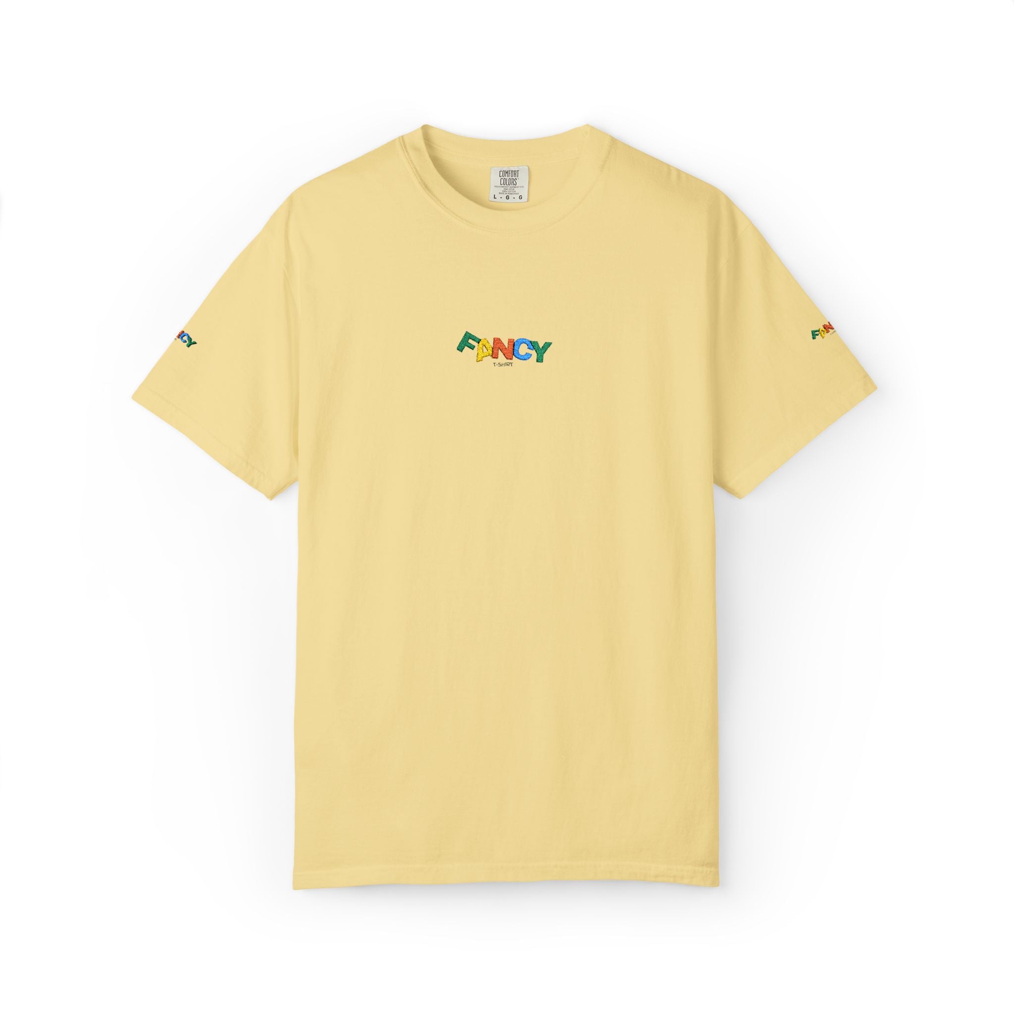 "Fancy" Colorful Logo T-Shirt — Small Chest & Sleeve Graphic