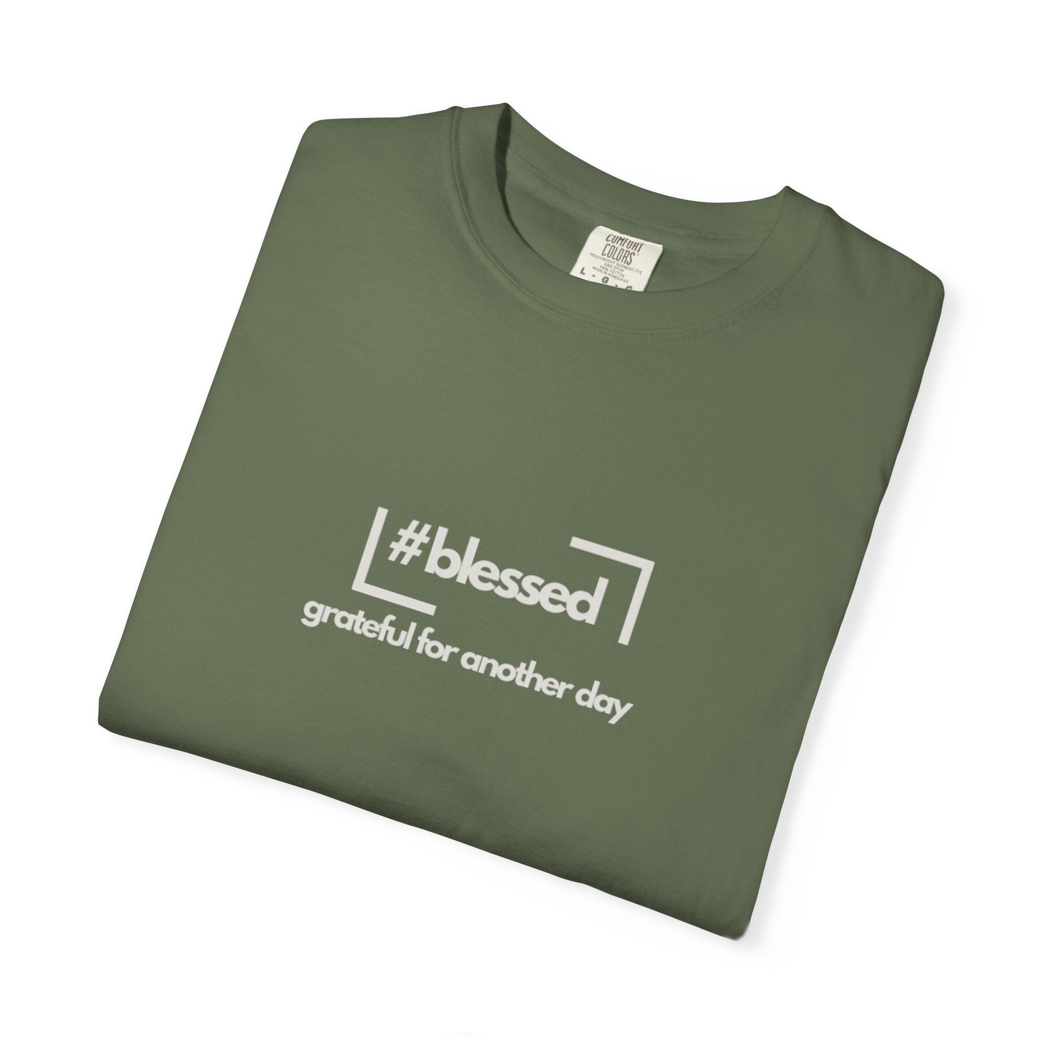 Blessed Hashtag T-Shirt — "#blessed grateful for another day" Casual Graphic Tee