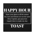 Happy Hour Toast Canvas Wall Art — Bar Sign Quote Decor