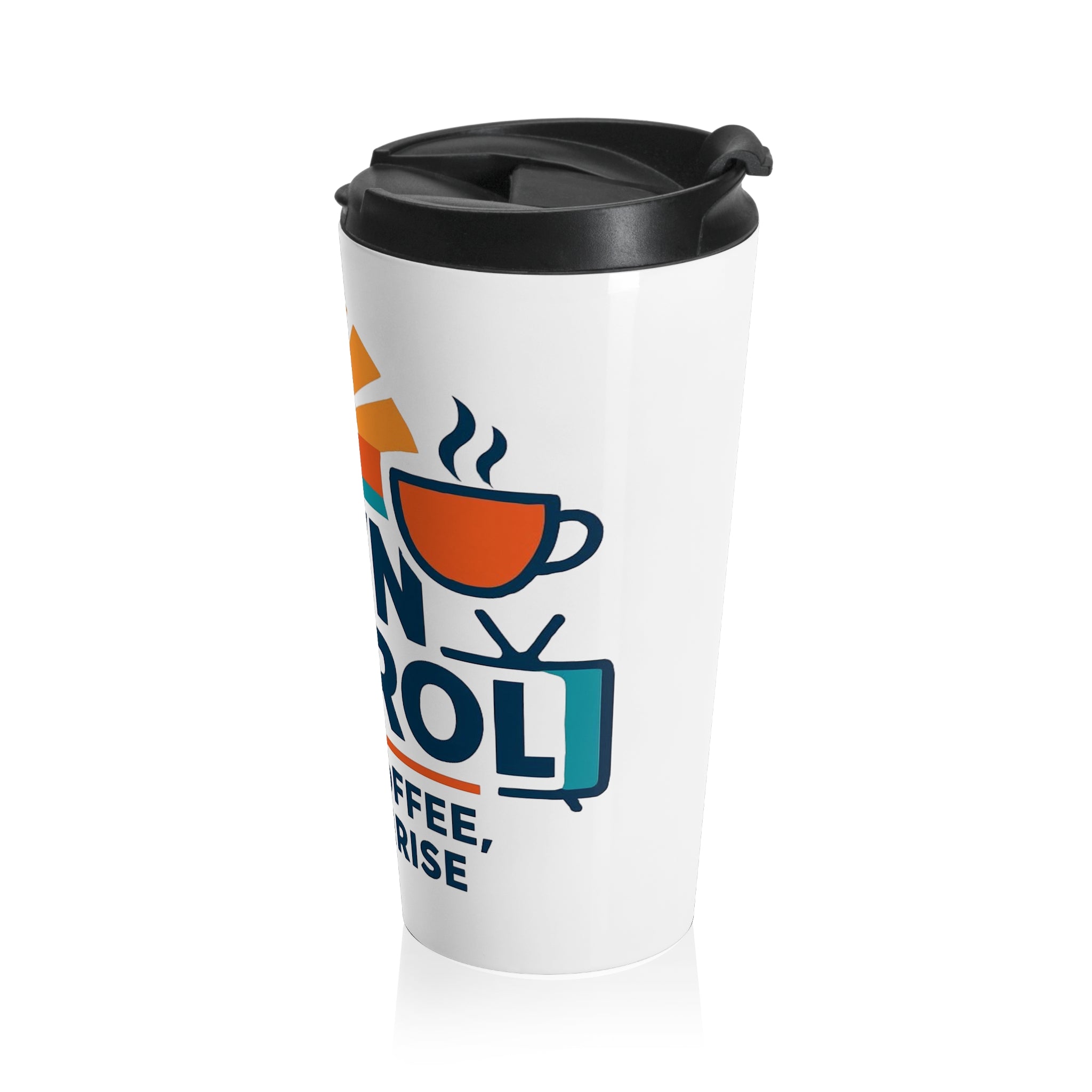 Travel Mug — "Dawn Patrol" Coffee & Sunrise Stainless Steel Tumbler