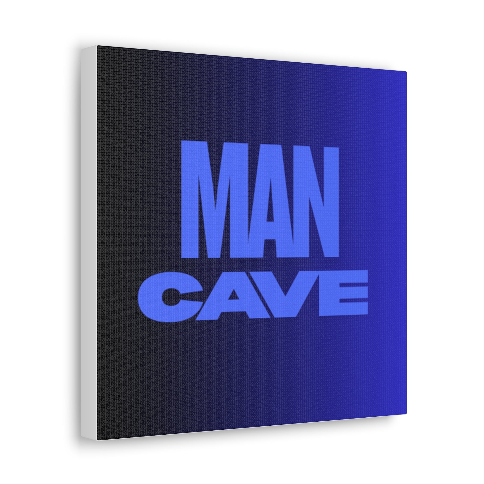 Man Cave Canvas Wall Art — Bold Blue Typography Home Decor