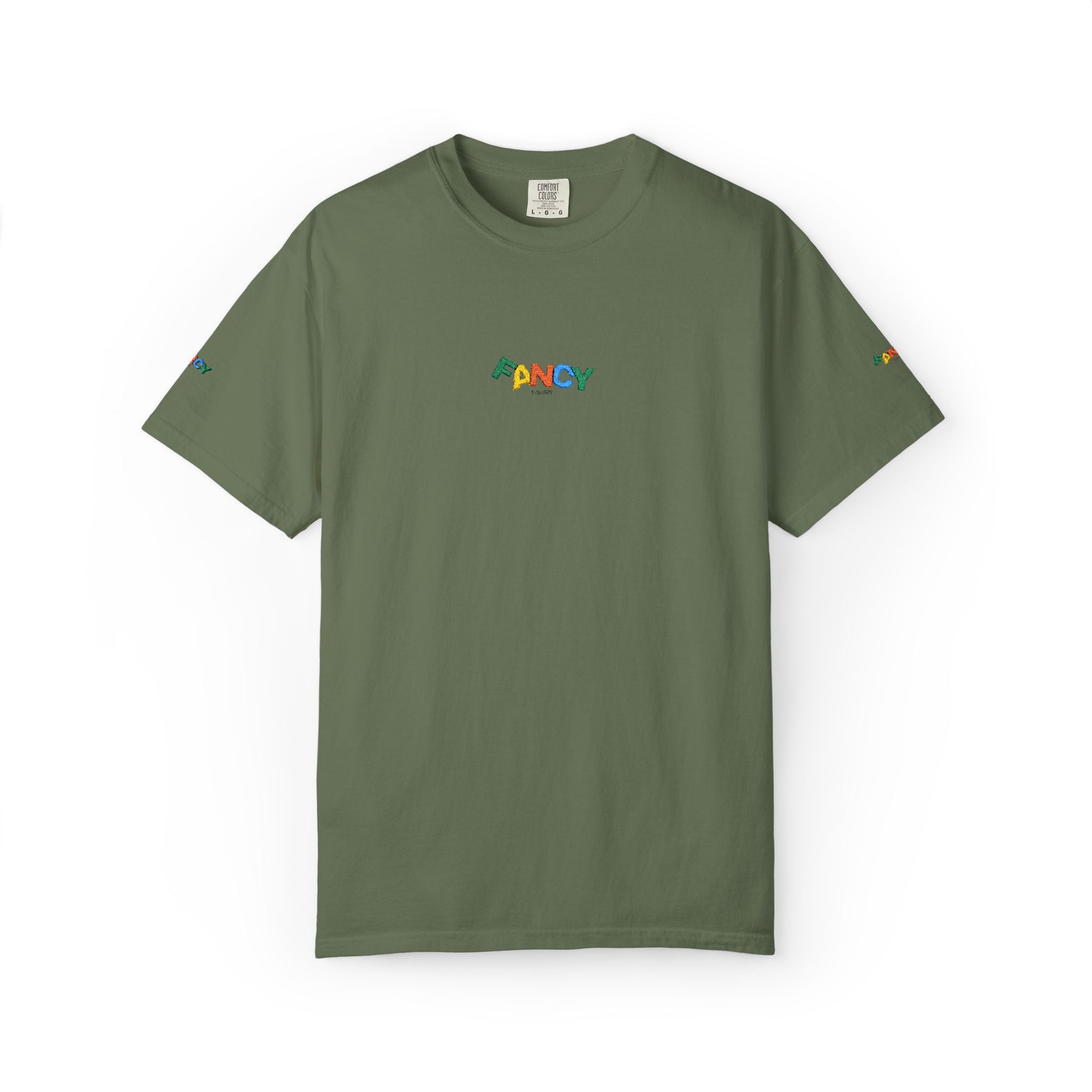 "Fancy" Colorful Logo T-Shirt — Small Chest & Sleeve Graphic