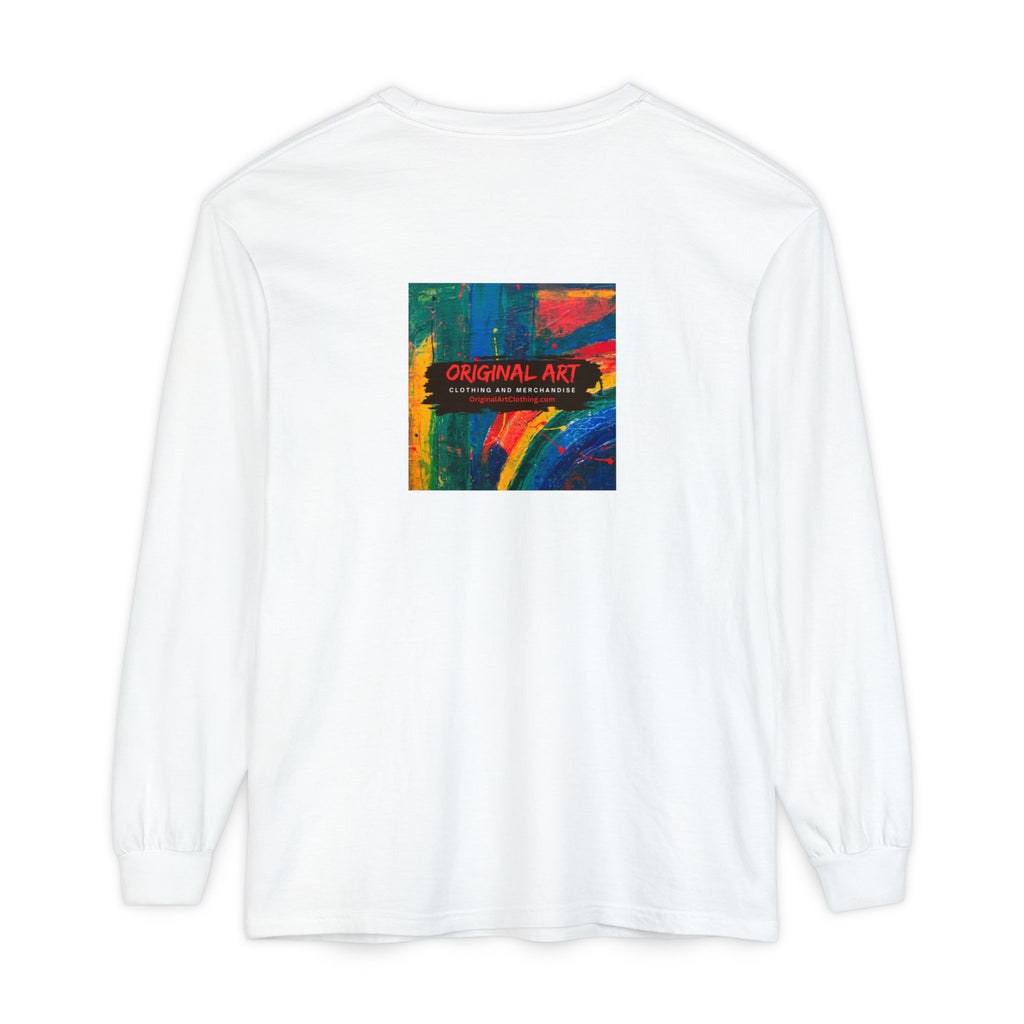 I Teach. Kids First. Long Sleeve Teacher T-Shirt — Colorful 'Original Art' Back Print