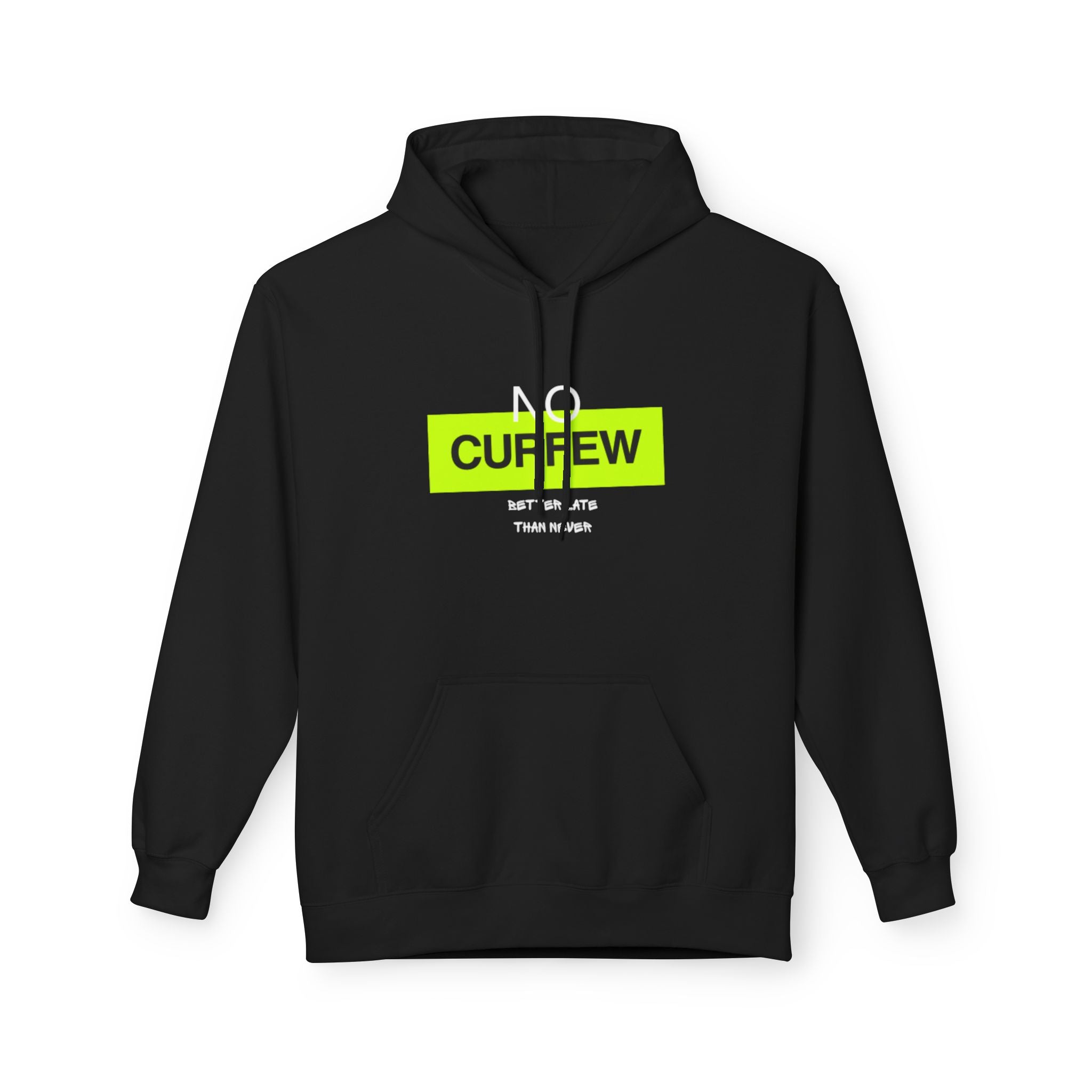 No Curfew Hoodie, Fun Casual Wear, Unisex Fleece Sweatshirt, Perfect Gift for Teens, Relaxed Lounge Apparel, Streetwear Style