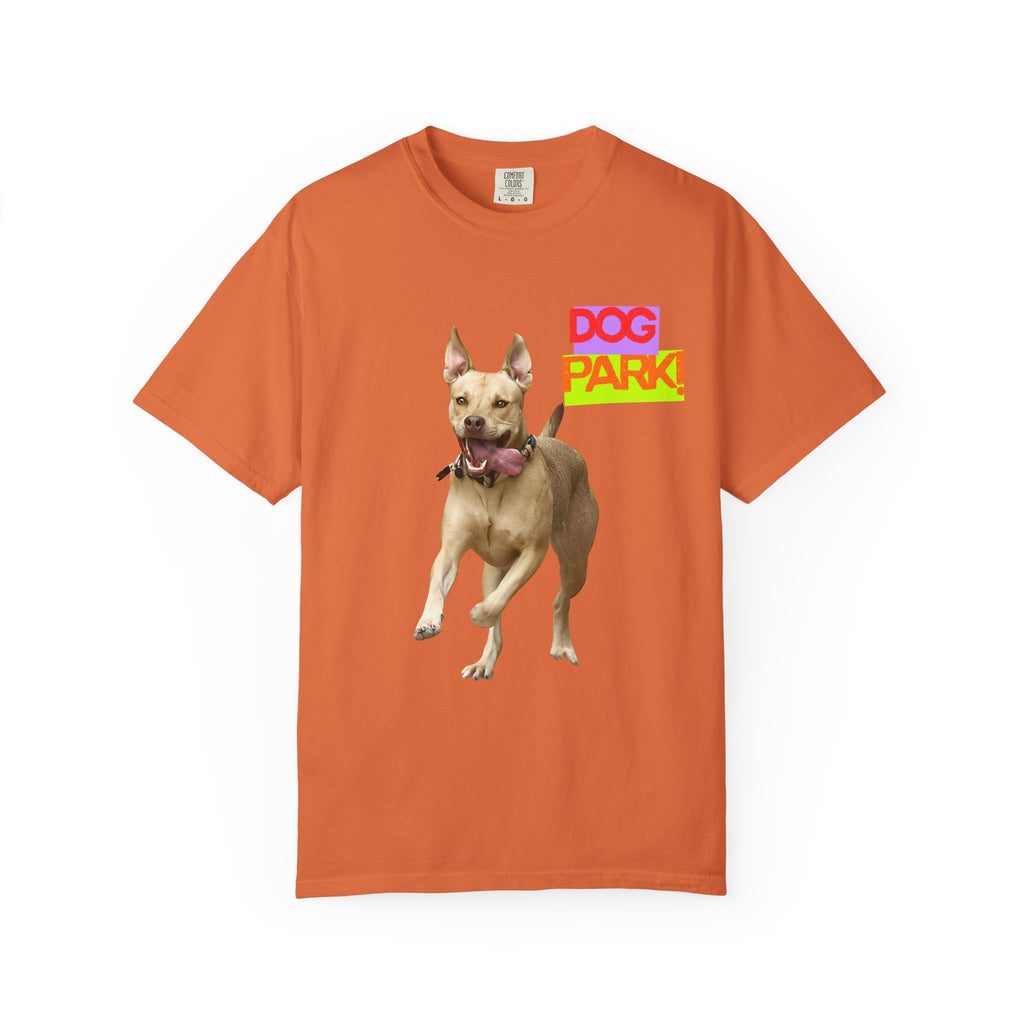 Dog Park Unisex Garment-Dyed T-shirt, Pet Lover Gift, Casual Wear, Summer Fashion, Dog Owner Apparel