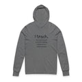 Teacher Hoodie Long Sleeve Tee - "I Teach" Humorous Educator Shirt with Original Art Back