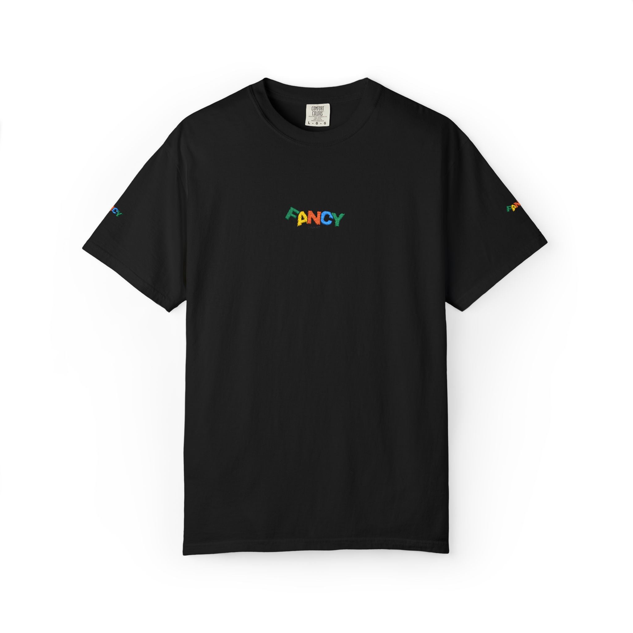 "Fancy" Colorful Logo T-Shirt — Small Chest & Sleeve Graphic