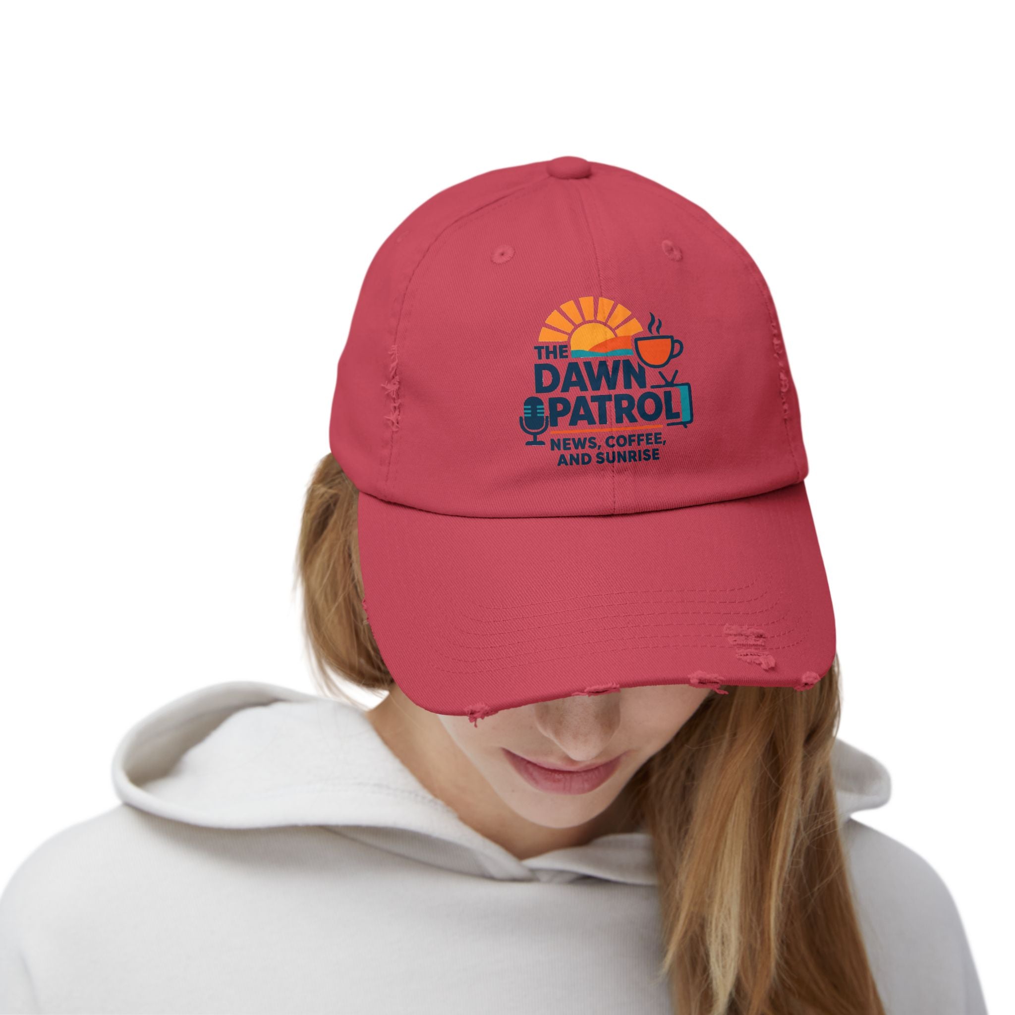 Dawn Patrol Distressed Cap - 'News, Coffee, and Sunrise' Vintage Baseball Hat