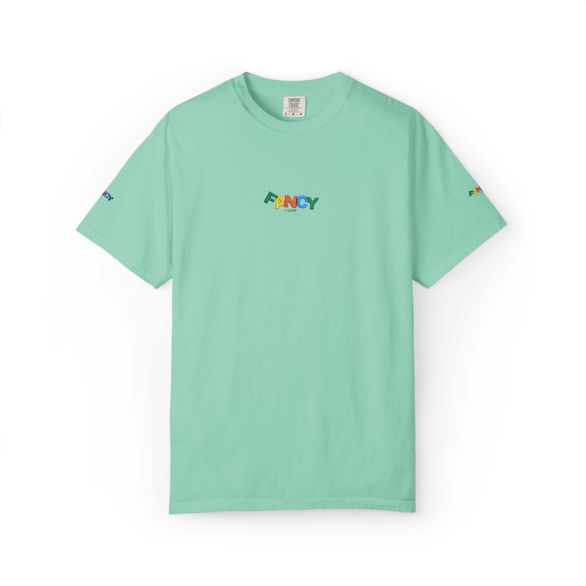 "Fancy" Colorful Logo T-Shirt — Small Chest & Sleeve Graphic