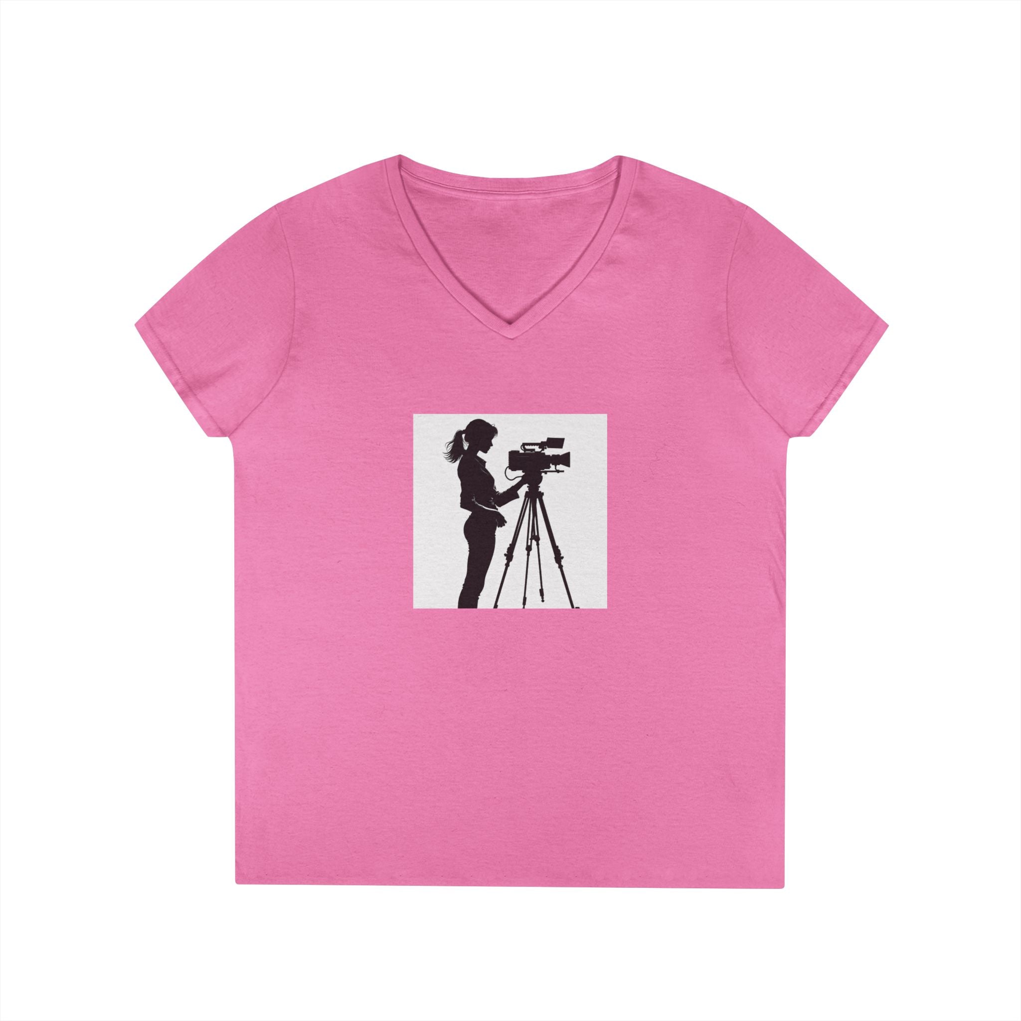"Behind Every Great Story is Great Video "Camerawoman V-Neck Tee