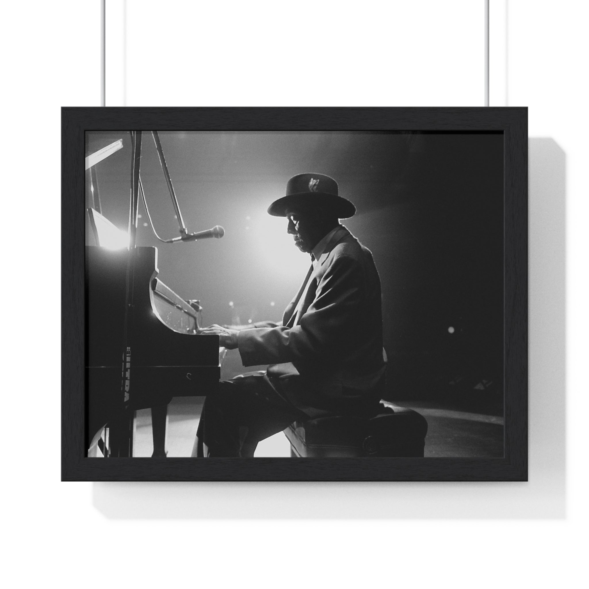 Hall of Fame piano great Johnnie Johnson — Black & White Vintage Music Wall Art
