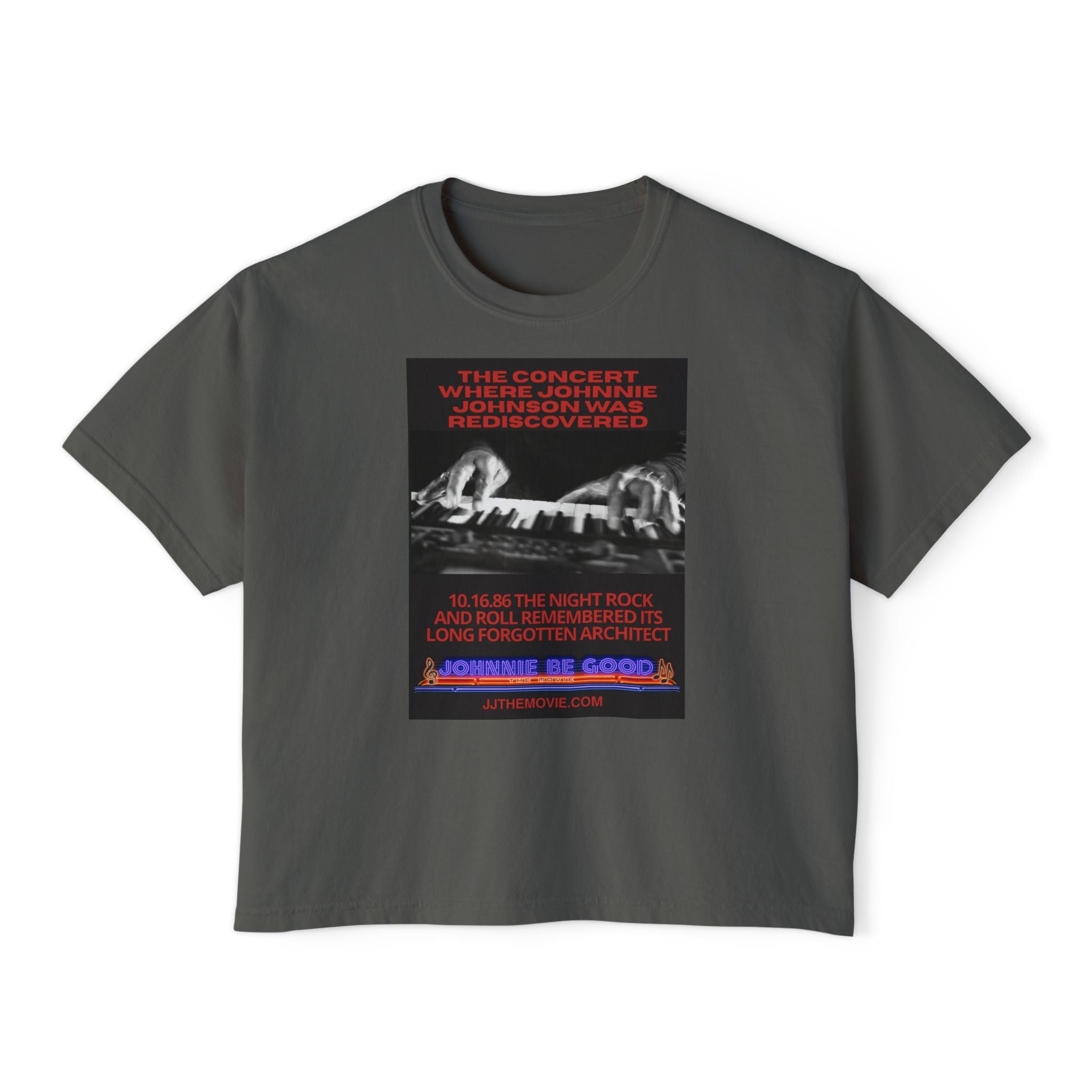 'The Concert: Johnnie Johnson' Ticket Design Graphic Boxy Tee