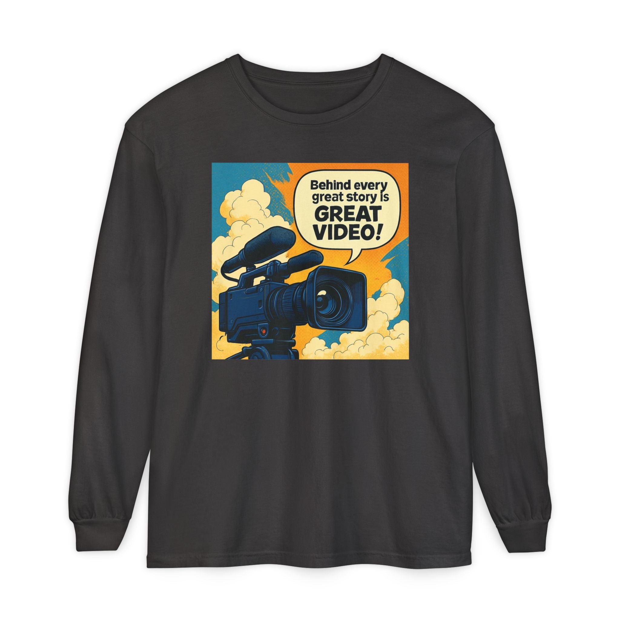 TV News Videographer  Long Sleeve T-Shirt, Great Video Gift, Media Production Apparel, Perfect for Filmmakers, Storyteller Style