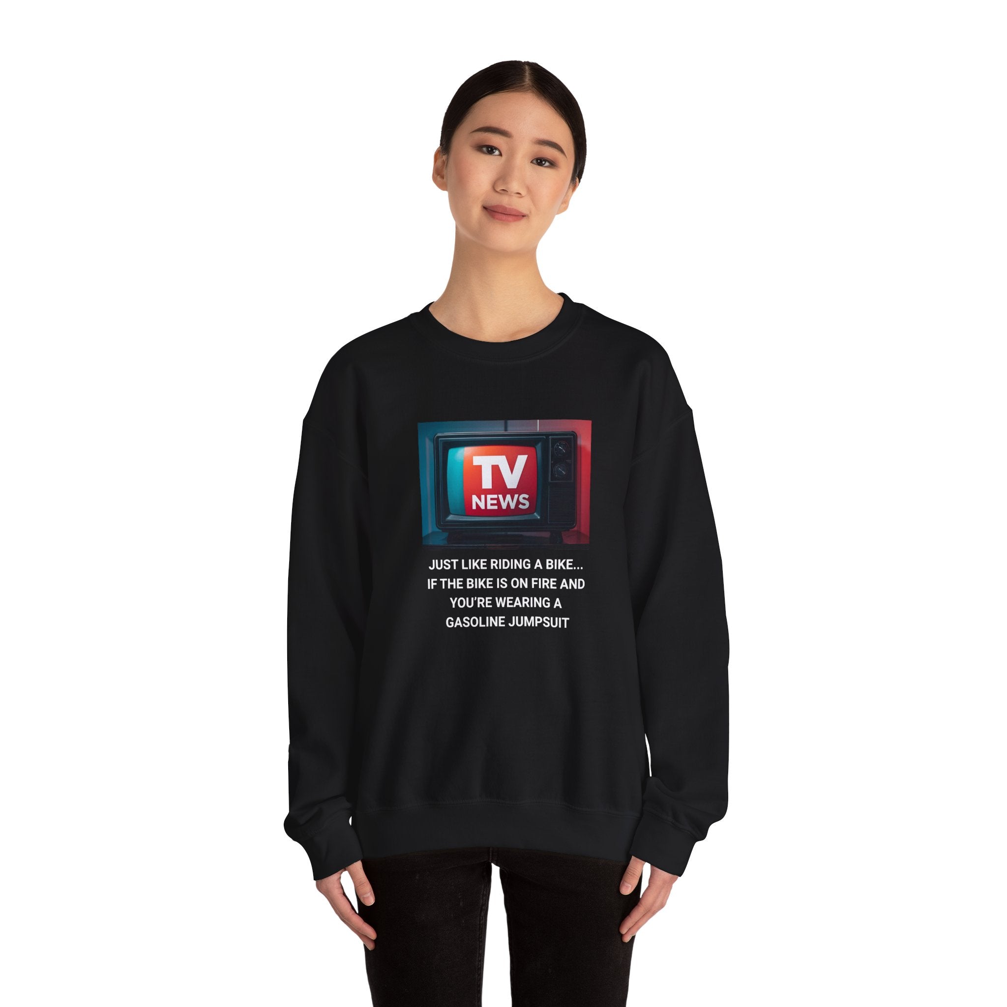 TV News Inspired Unisex Crewneck Sweatshirt - Funny Statement Apparel