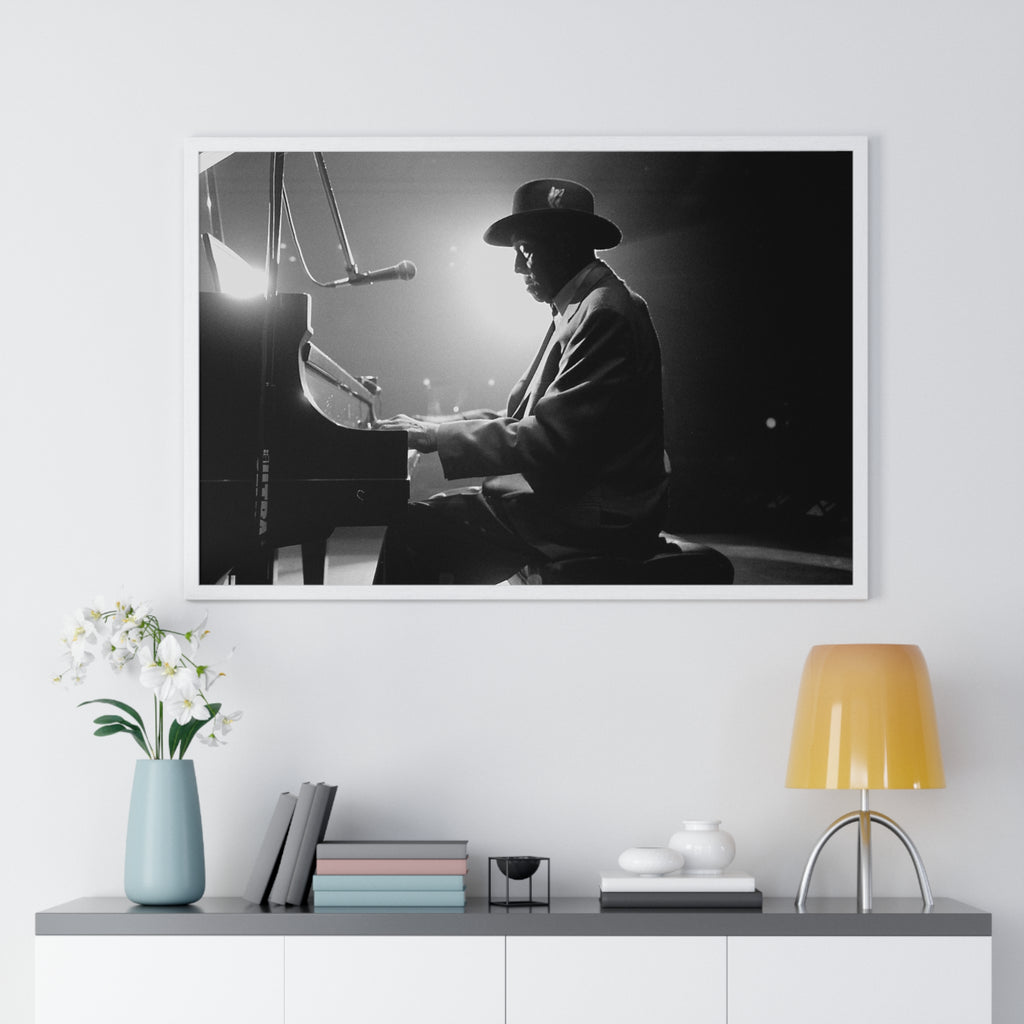 Hall of Fame piano great Johnnie Johnson — Black & White Vintage Music Wall Art