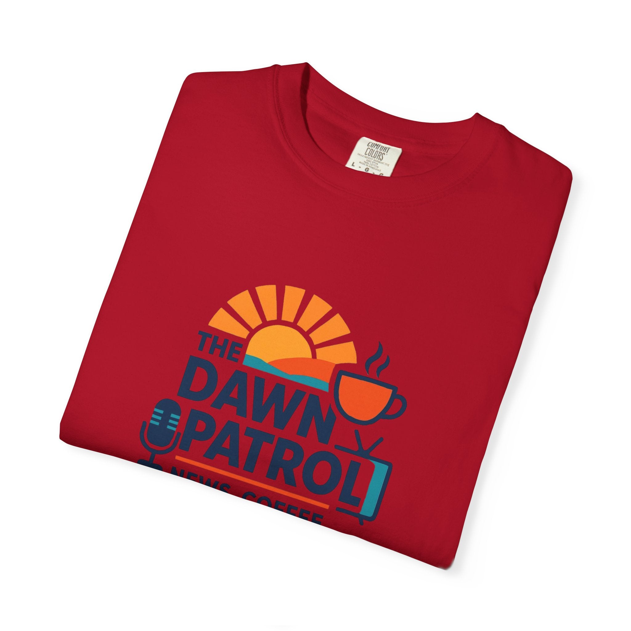 Dawn Patrol T-Shirt — "News, Coffee, and Sunrise" Morning Radio Tee