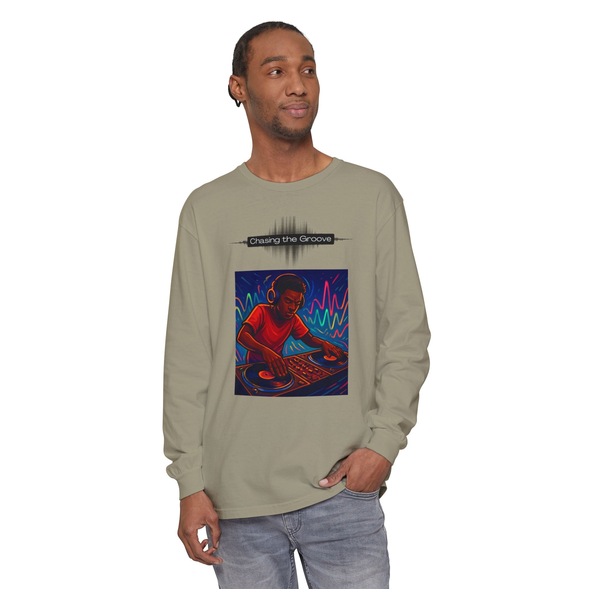 "Chasing the Groove" Long Sleve T-Shirt  Minimal Front + Original Art Back