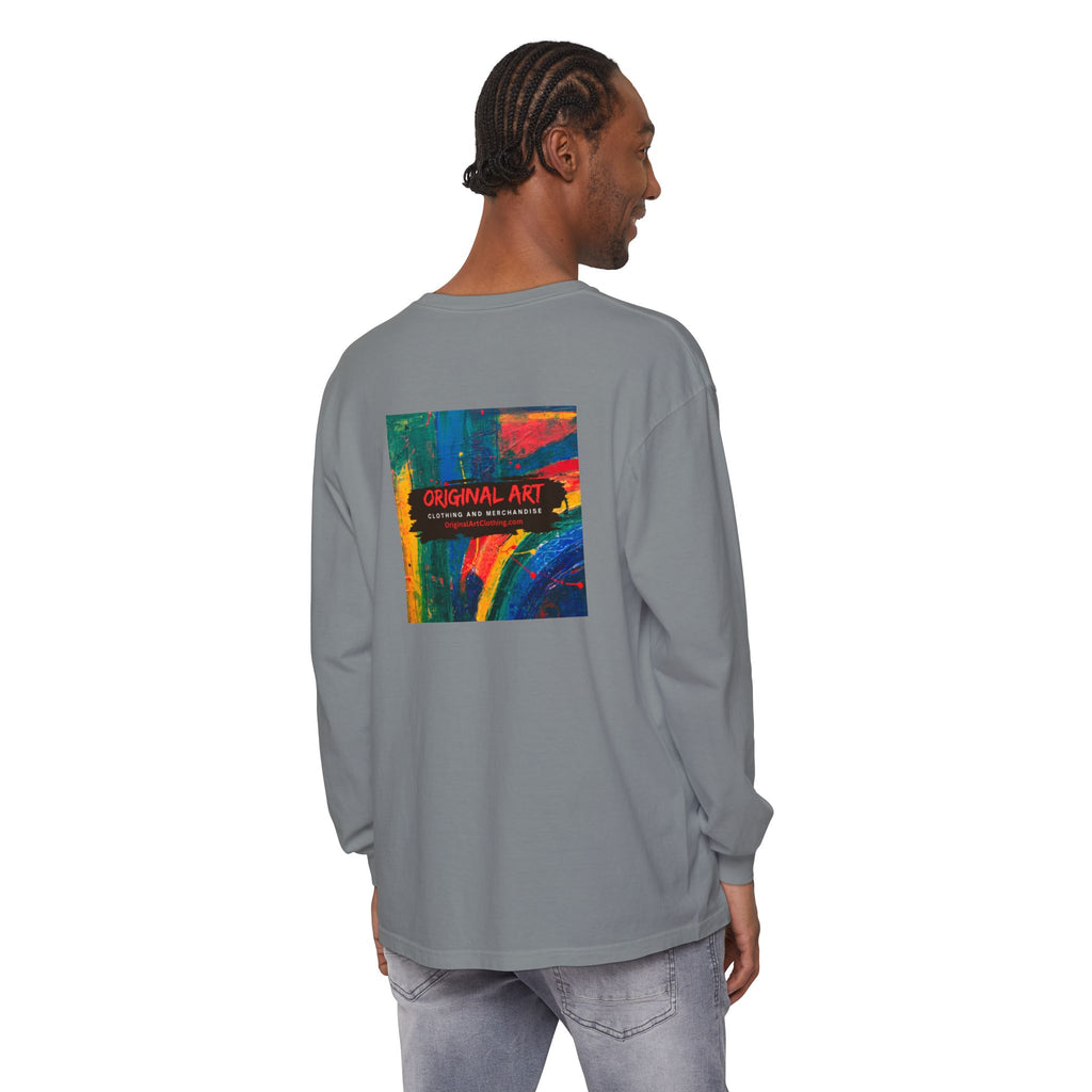 Teacher Long Sleeve Tee — "I Teach: My Super Power Is Multi-tasking" with Colorful Art Back