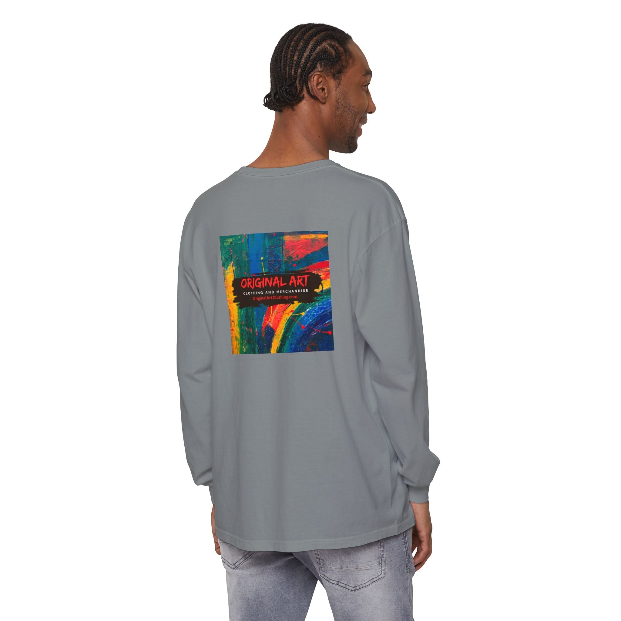 Teacher Long Sleeve Tee — "I Teach: My Super Power Is Multi-tasking" with Colorful Art Back