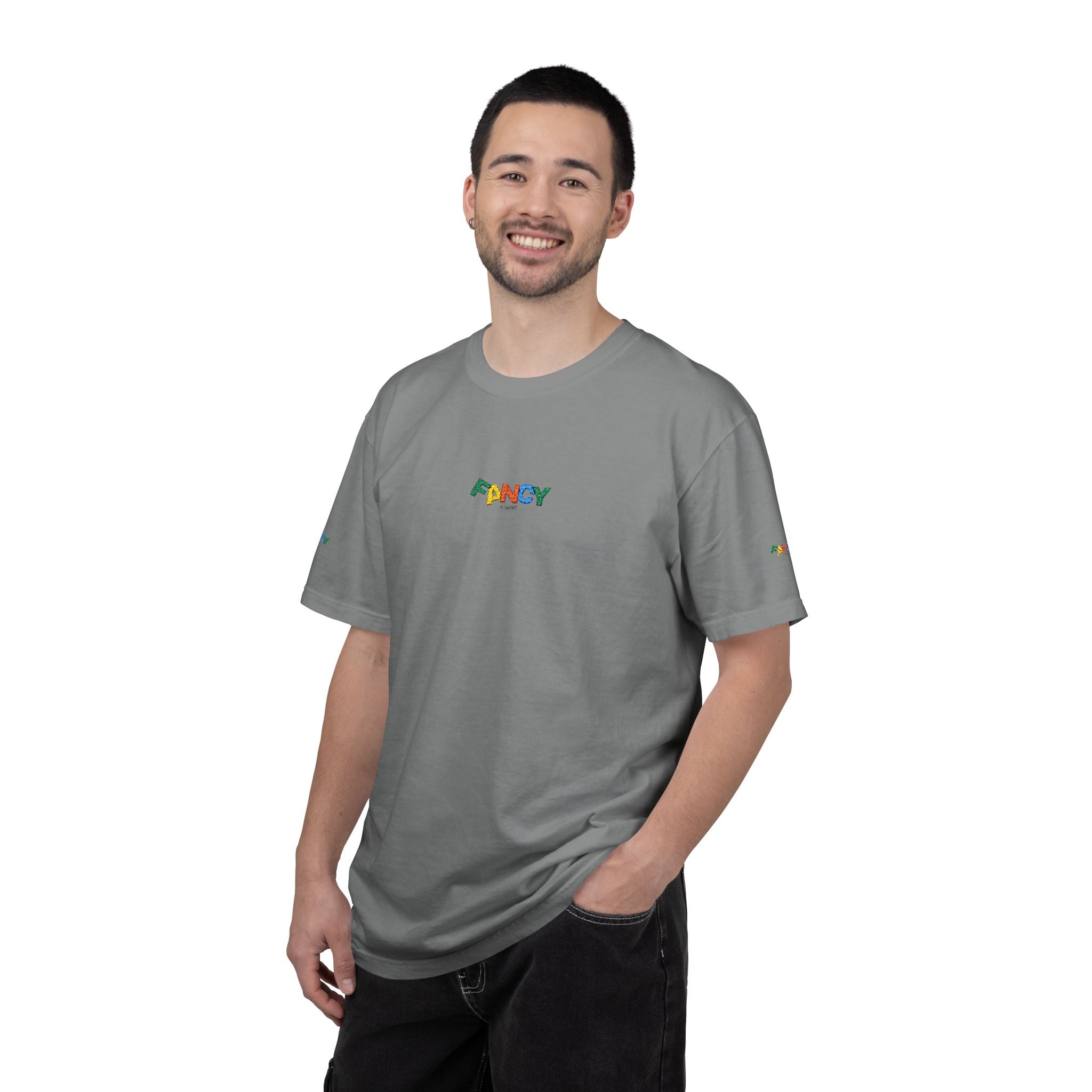 "Fancy" Colorful Logo T-Shirt — Small Chest & Sleeve Graphic
