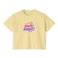 Mom Magic! Women's Boxy Tee — Cute Pastel Mother's Day Graphic Shirt