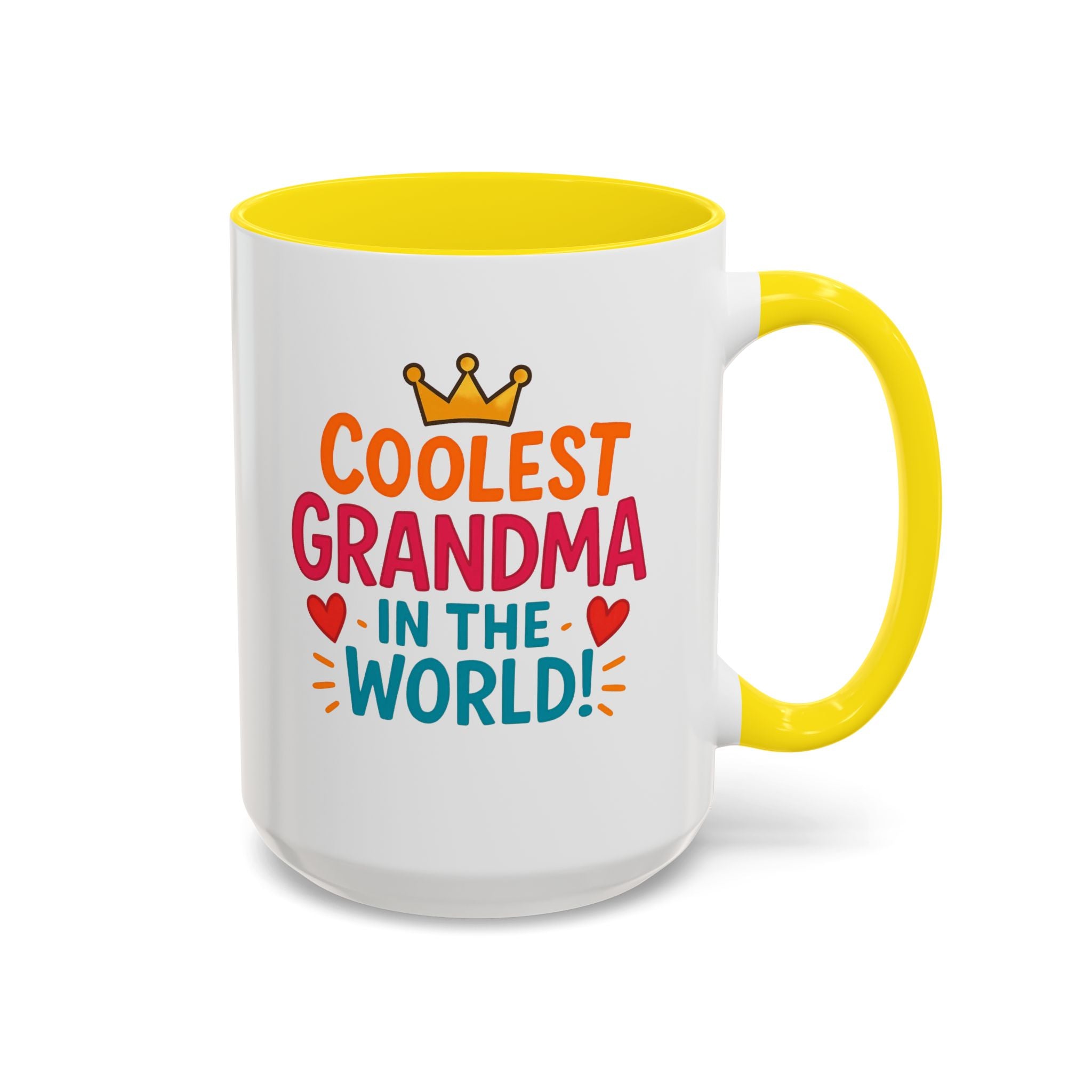 Coolest Grandma in the World Accent Coffee Mug — Fun Gift for Grandmother (11/15oz)