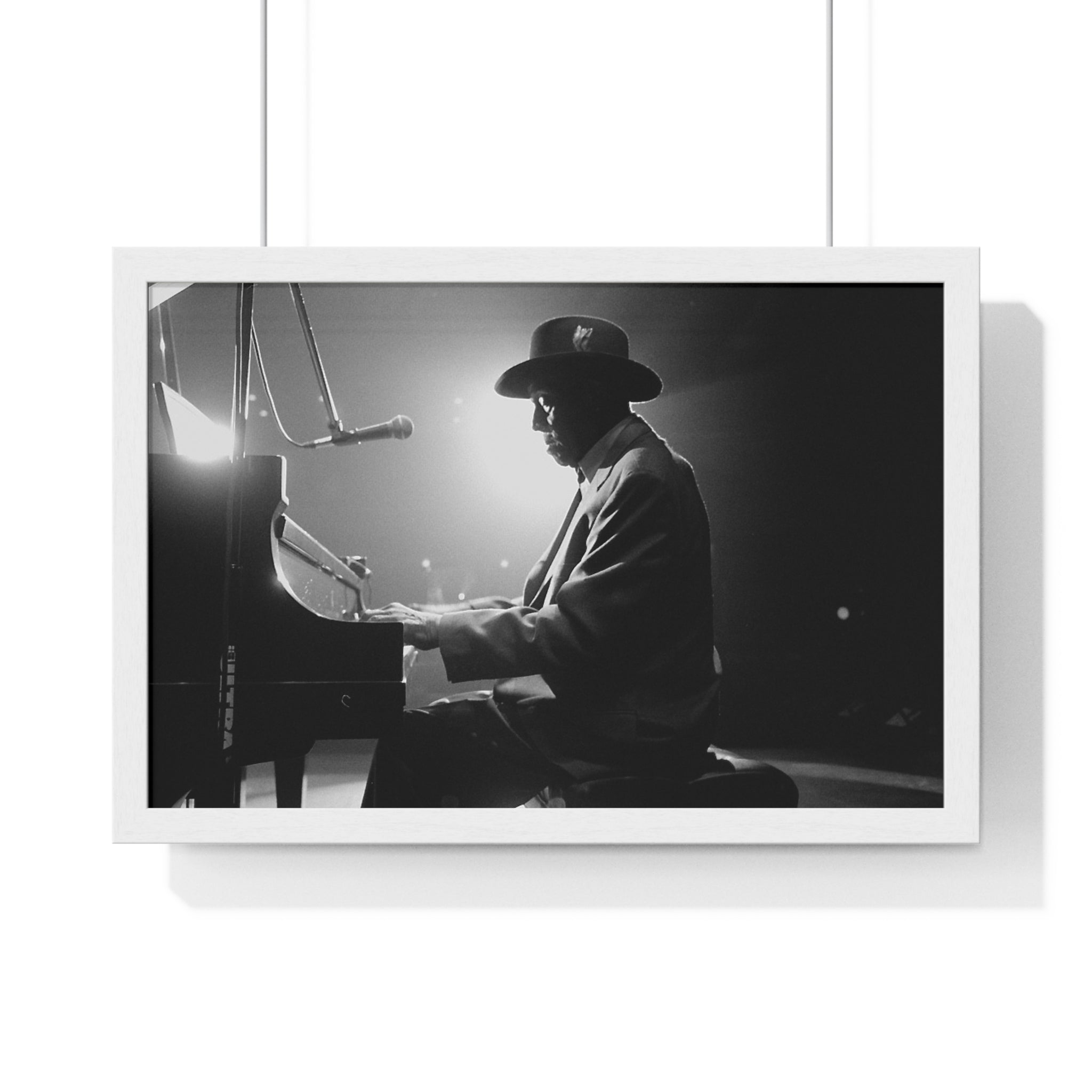 Hall of Fame piano great Johnnie Johnson — Black & White Vintage Music Wall Art