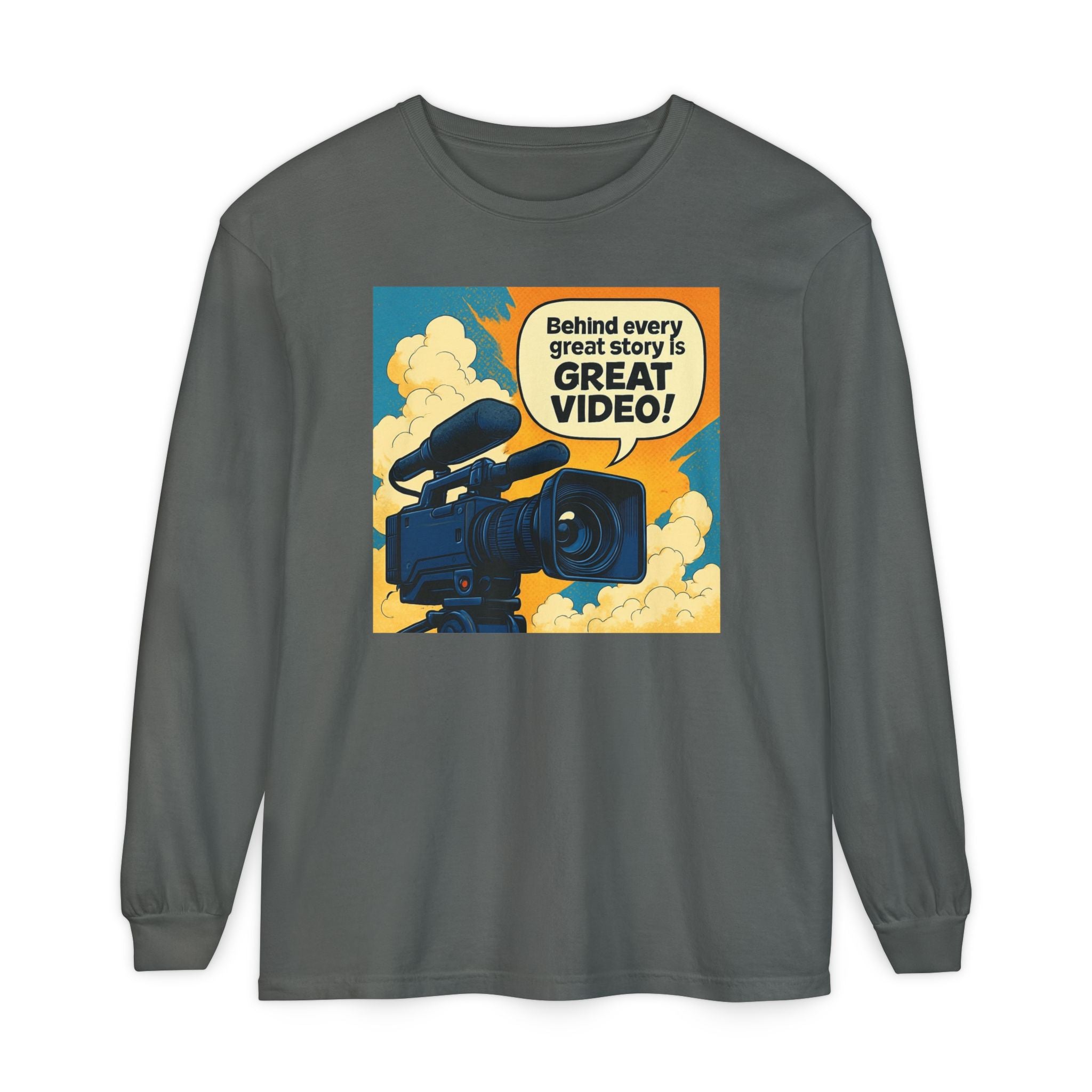 TV News Videographer  Long Sleeve T-Shirt, Great Video Gift, Media Production Apparel, Perfect for Filmmakers, Storyteller Style