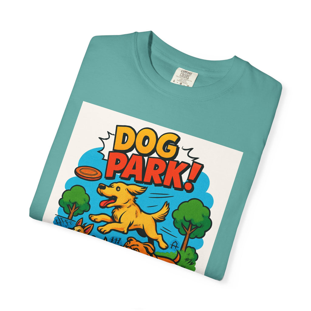Playful Dog Park T-Shirt, Dog Lover Gift, Unisex Casual Wear, Pet Owner Apparel, Summer Outing Tee