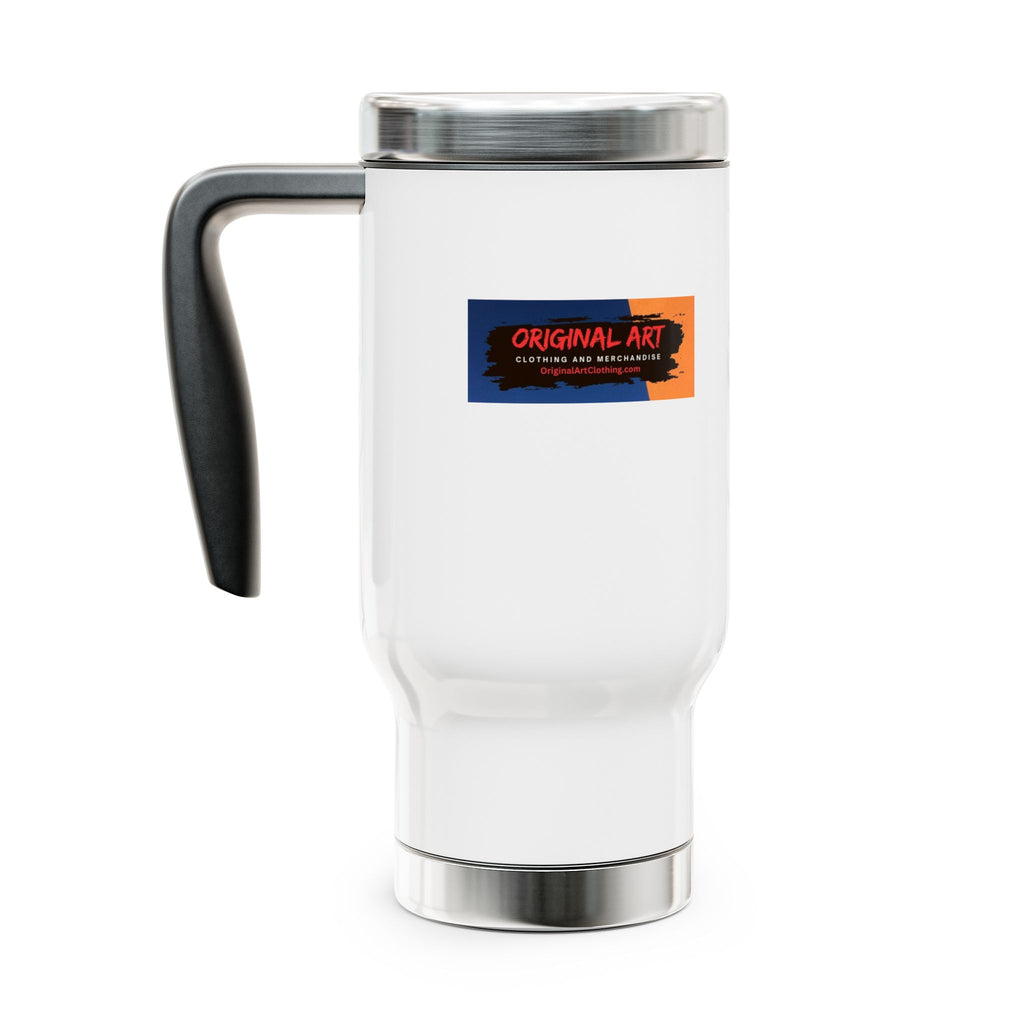 Insulated 14oz Travel Mug with Handle — “A Mom’s WiFi” Coffee Tumbler (Stainless Steel)