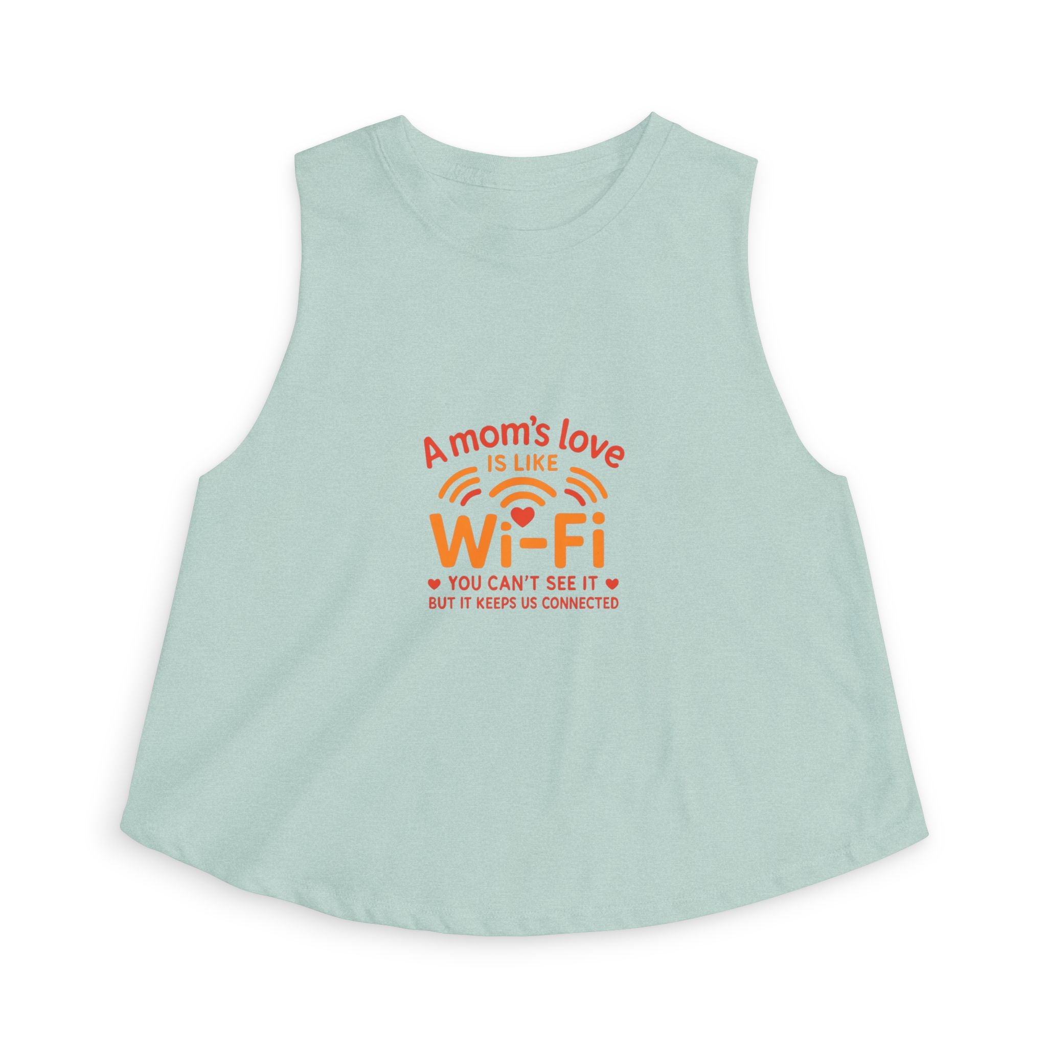 — "A Mom's Love Is Like Wi‑Fi" Mothers Day Graphic Tank Crop Top