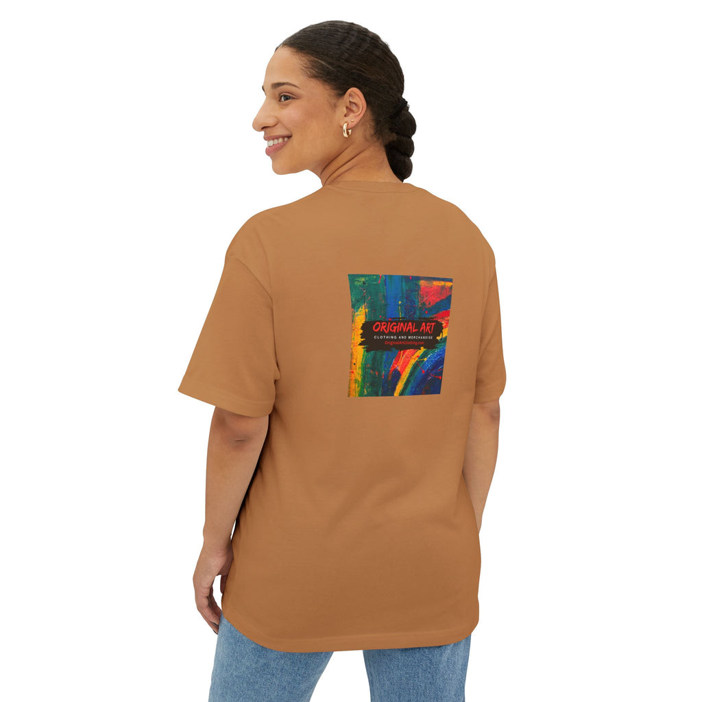 Teacher T‑Shirt — “I teach. It’s like directing a dramedy…” Oversized Boxy Tee with Colorful Back Art