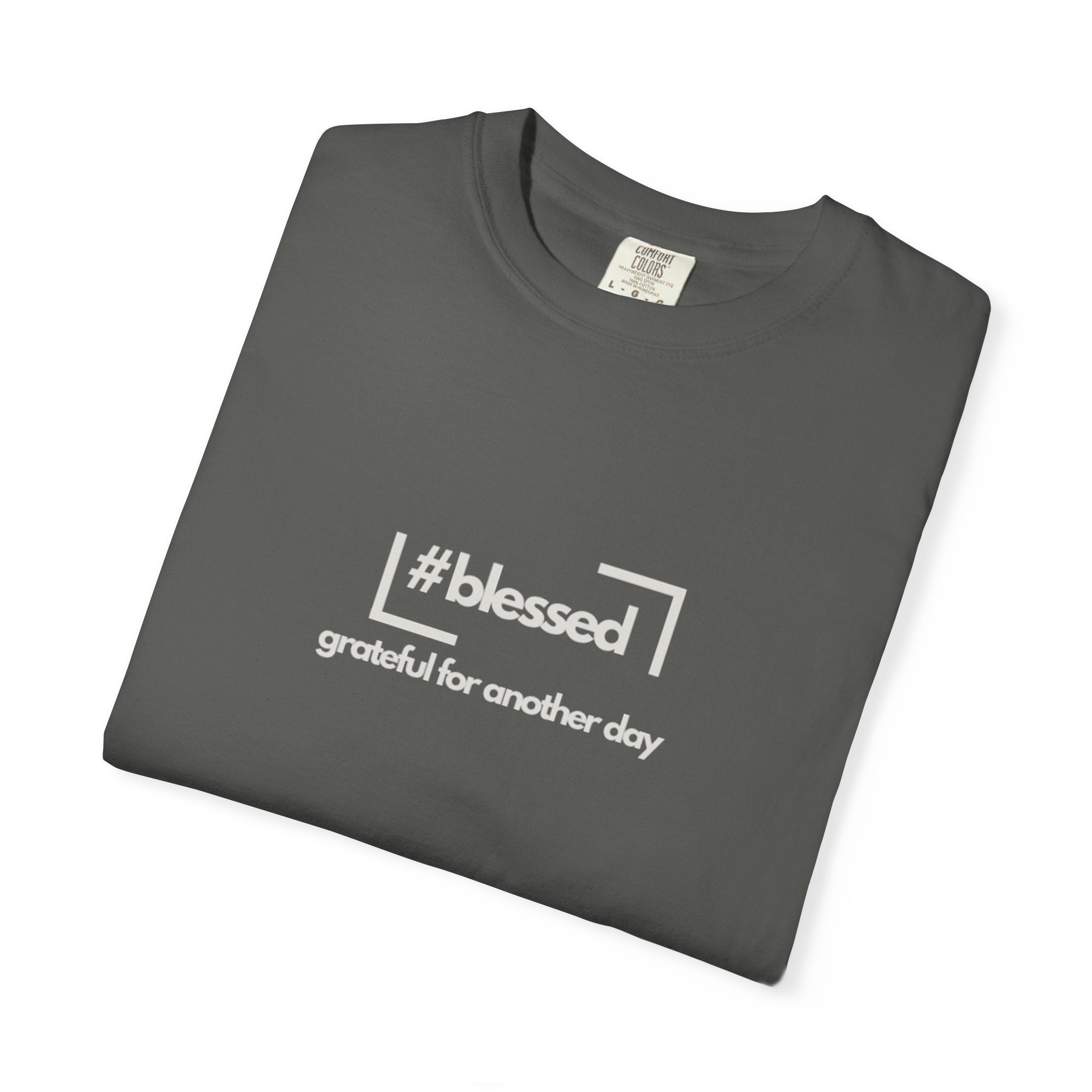 Blessed Hashtag T-Shirt — "#blessed grateful for another day" Casual Graphic Tee