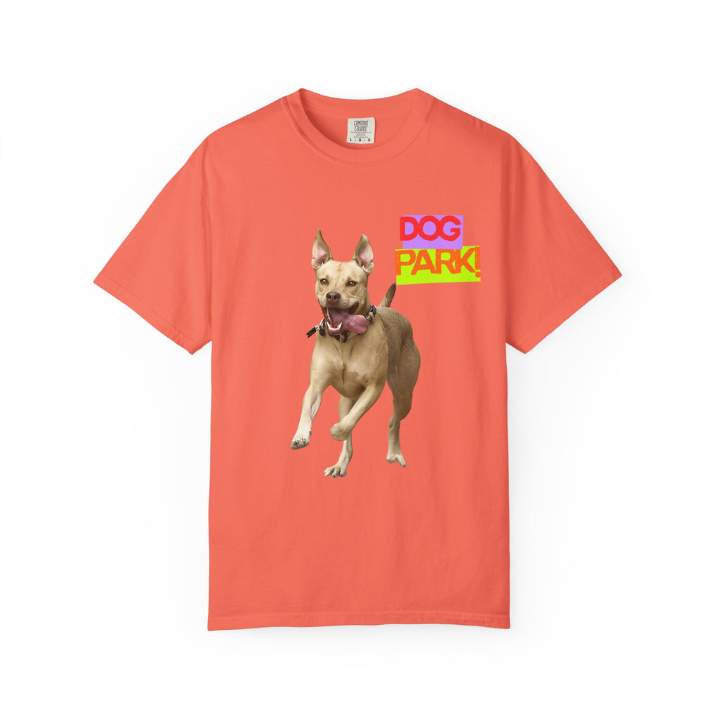 Dog Park Unisex Garment-Dyed T-shirt, Pet Lover Gift, Casual Wear, Summer Fashion, Dog Owner Apparel