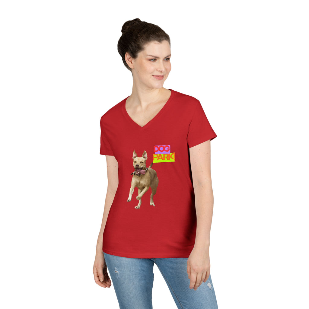 Dog Park V-Neck Tee for Women
