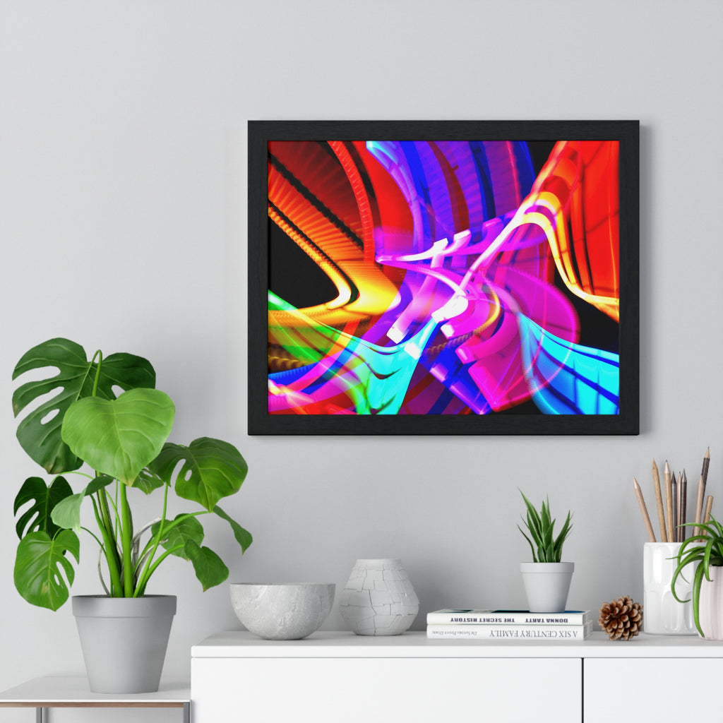 Original Light Painting Photograph Framed Colorful Wall Art