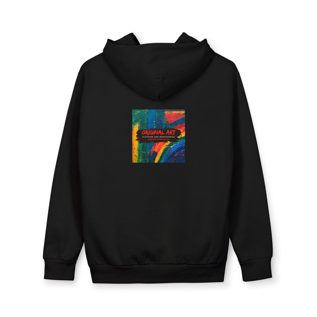 Hoodie — 'Deep Thought' Typographic Front & Colorful Abstract Back Pullover