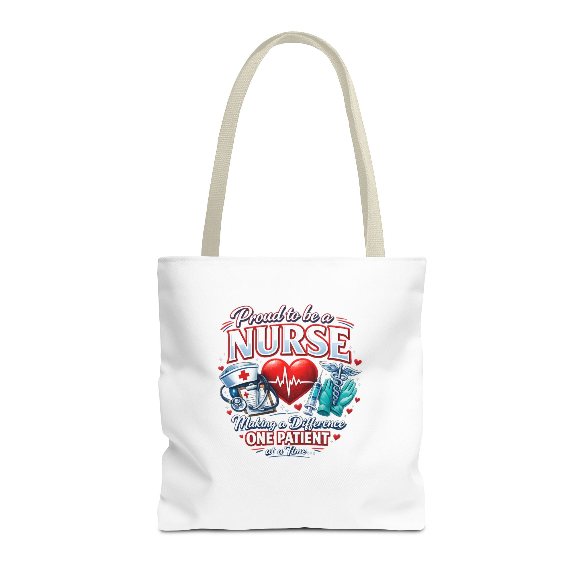 Nurse Tote Bag - "Proud to be a Nurse" Medical Heartbeat Design