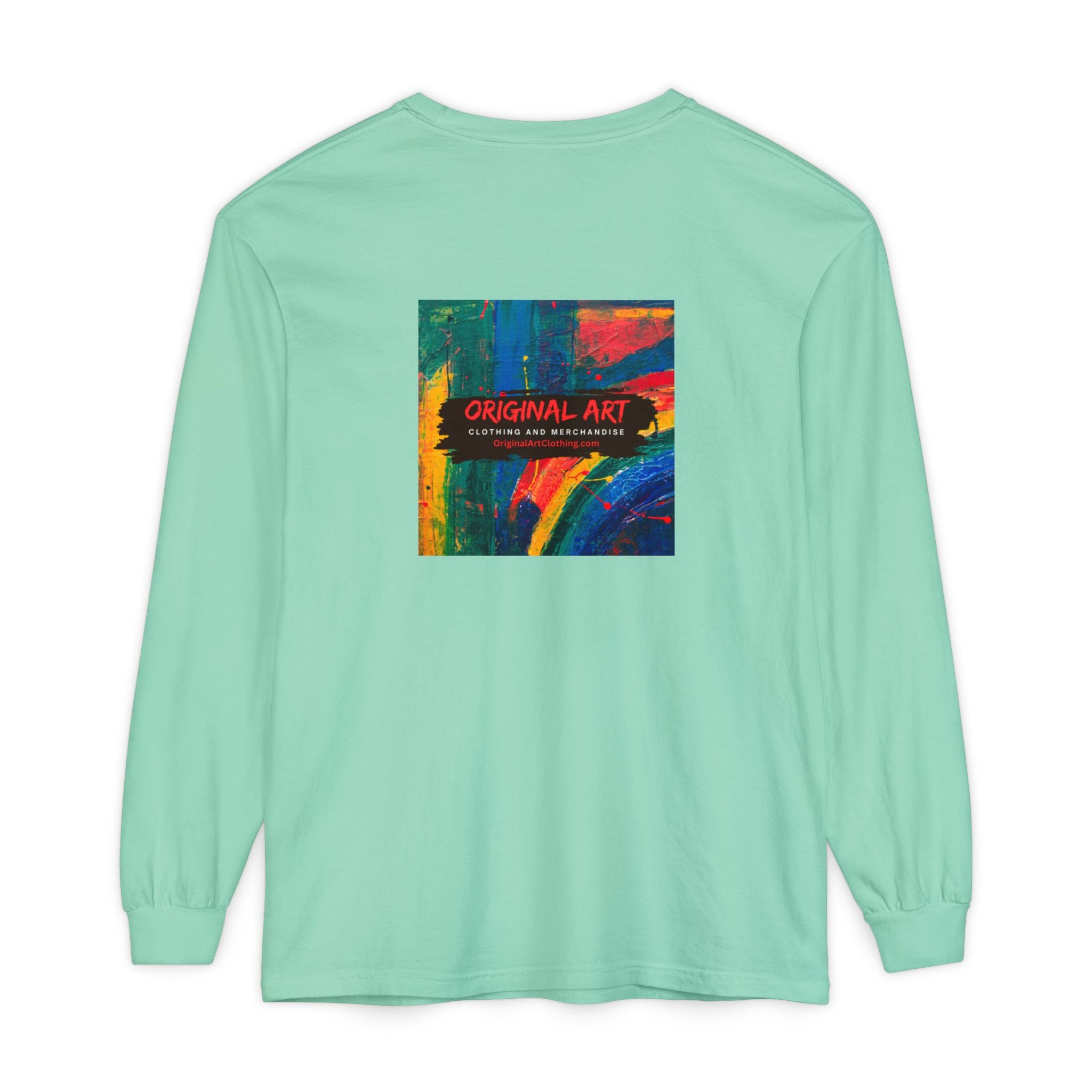I Teach Long Sleeve T‑Shirt — “I make it make sense.” Teacher Tee with Colorful Original Art Back