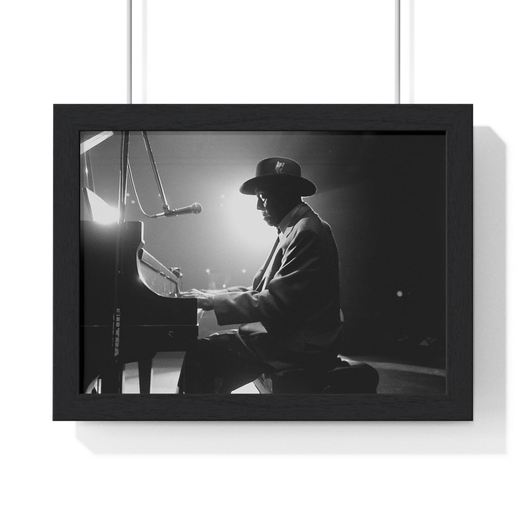 Hall of Fame piano great Johnnie Johnson — Black & White Vintage Music Wall Art