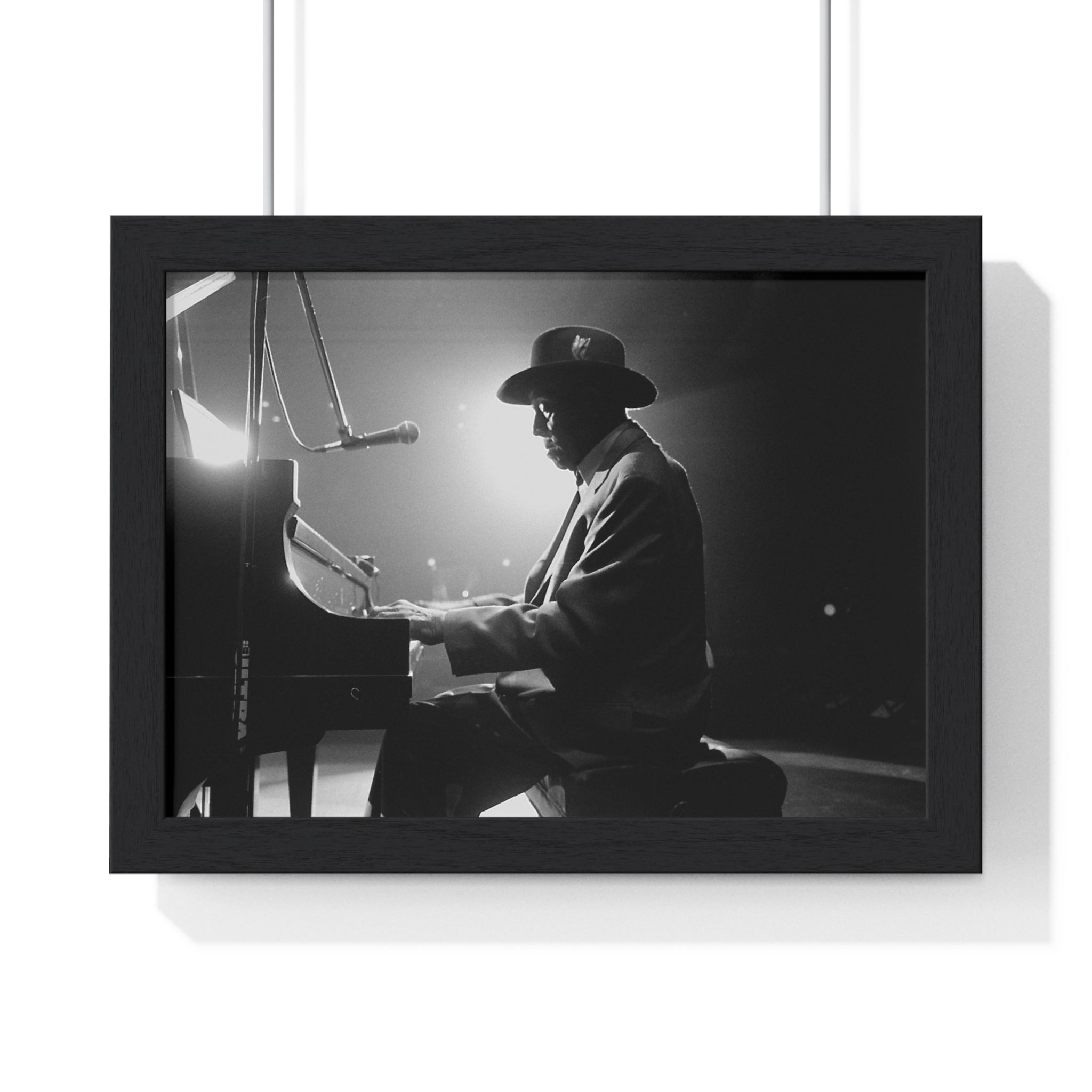 Hall of Fame piano great Johnnie Johnson — Black & White Vintage Music Wall Art