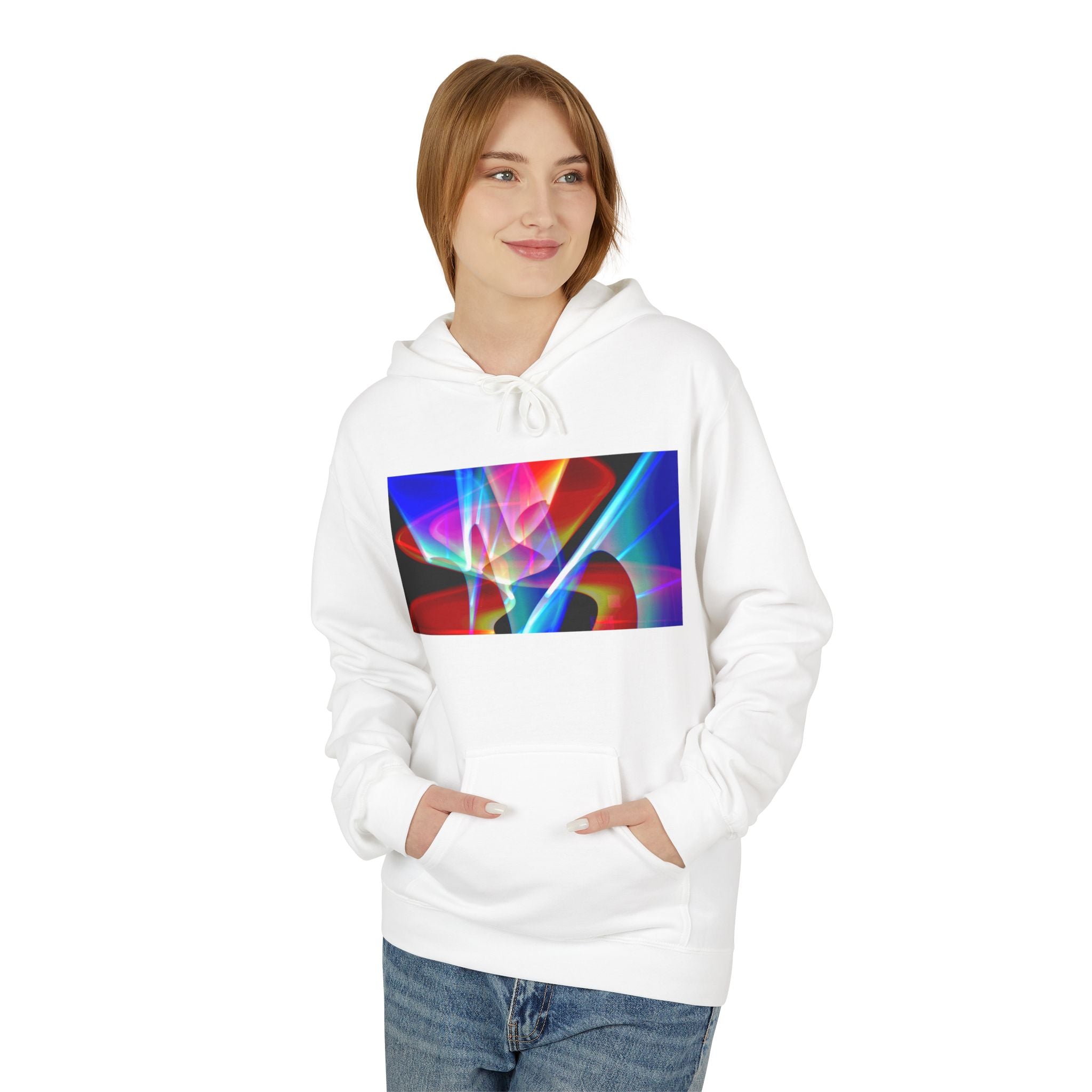 Vibrant Abstract Art Fleece Hoodie
