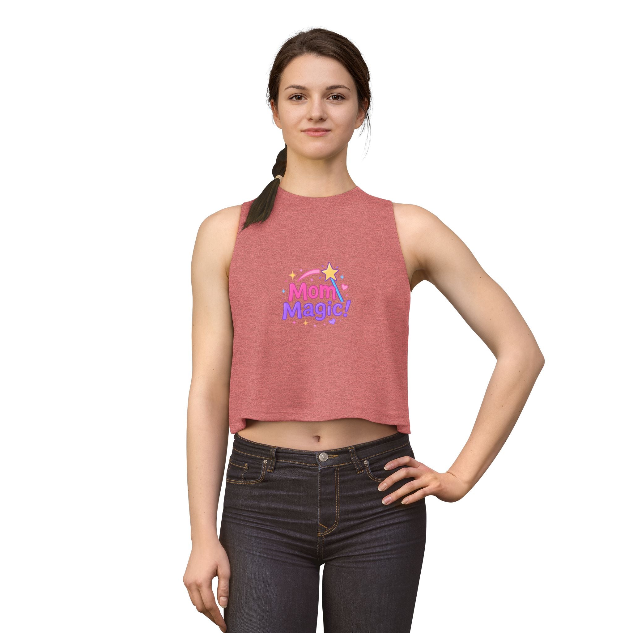 Mom Magic Crop Top — Cute Pastel Mother's Day Tank