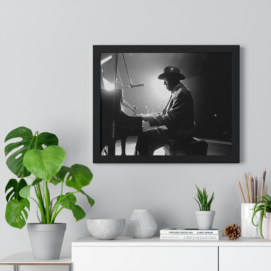 Hall of Fame piano great Johnnie Johnson — Black & White Vintage Music Wall Art