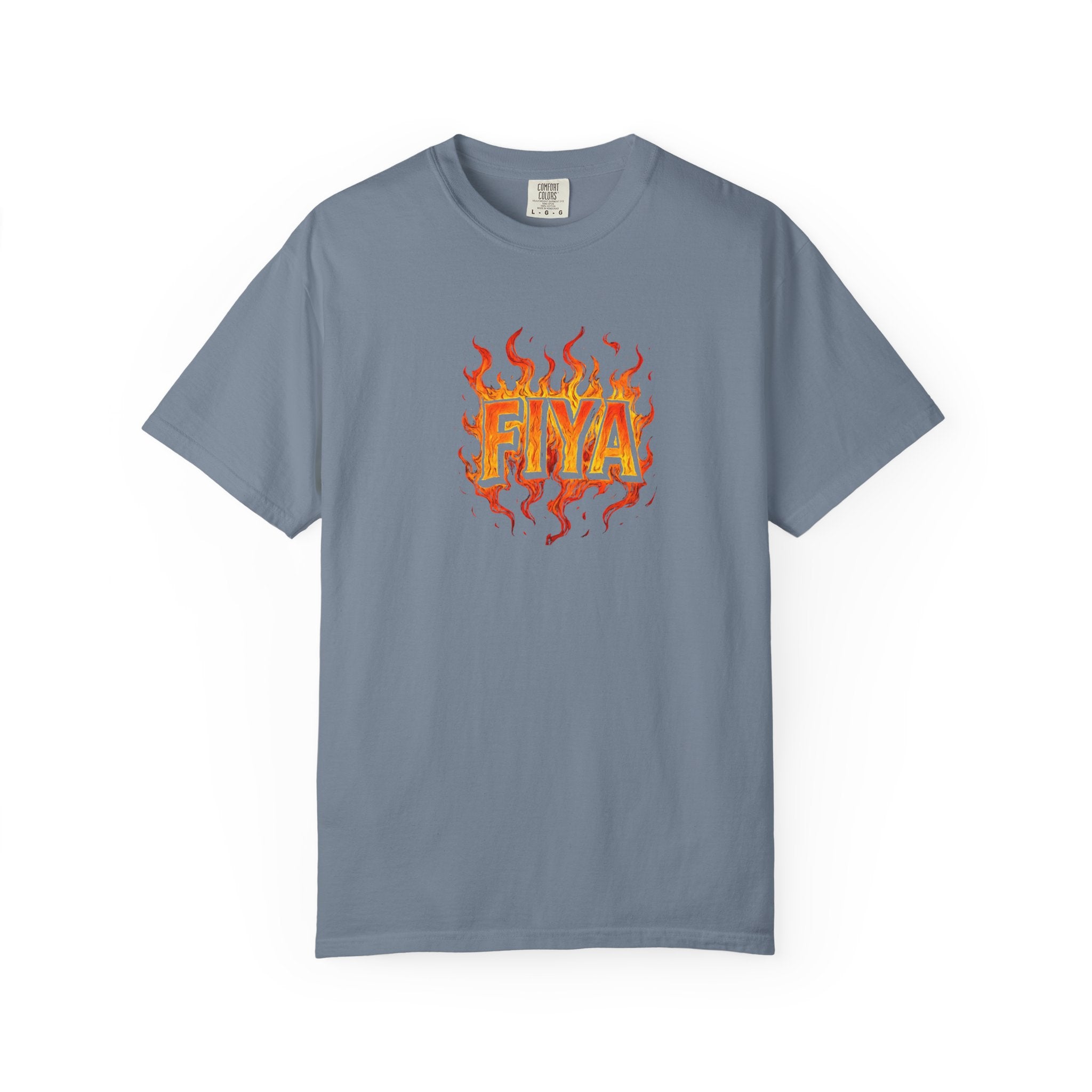 FIYA Flame Graphic T‑Shirt — Retro Fire Lettering Tee (Original Art)