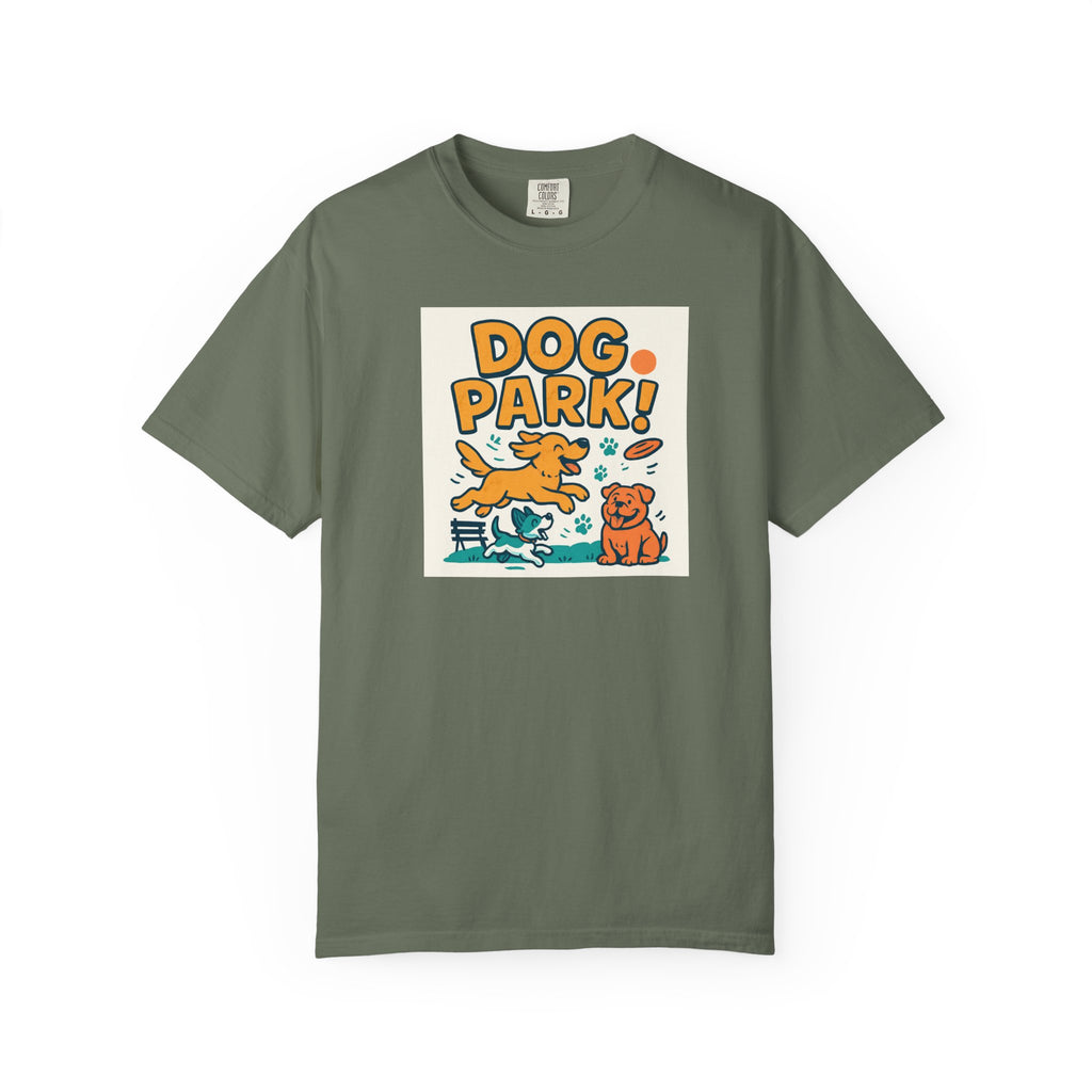 Playful Dog Park Unisex T-shirt, Dog Lover Gift, Pet Themed Apparel, Gift for Dog Owners, Fun Summer Tee