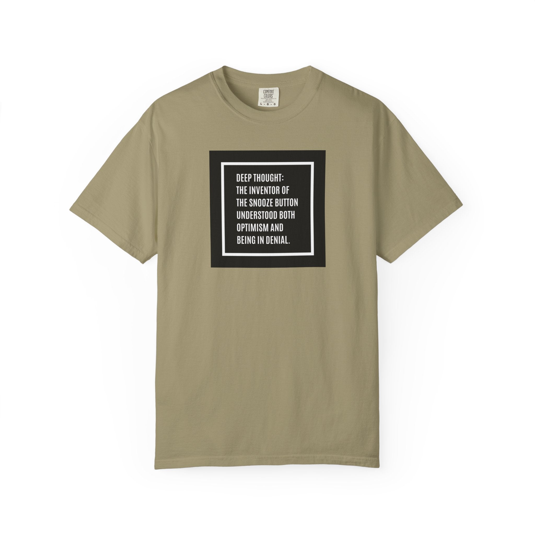 'Deep Thought' Snooze Button Quote Graphic Tee