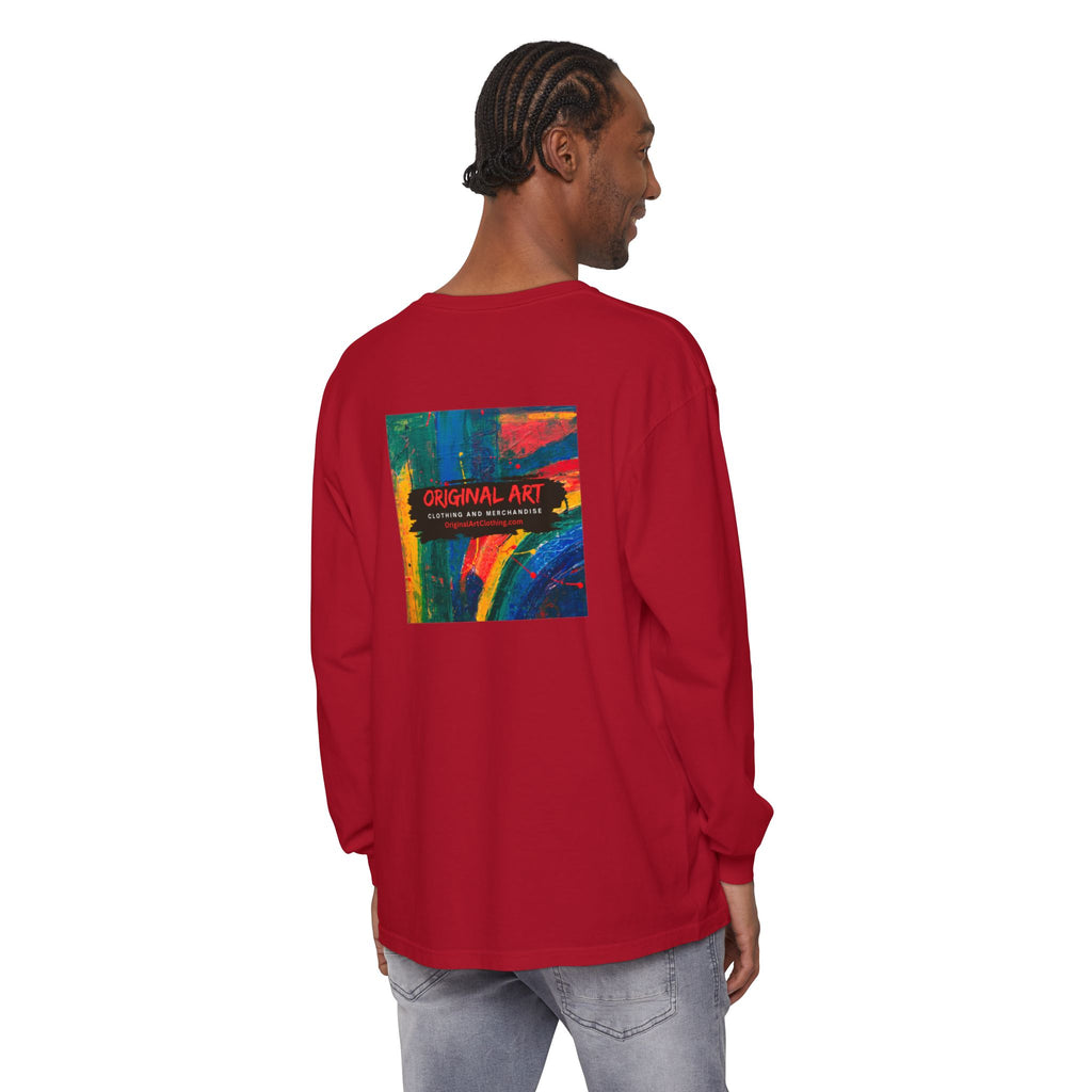 Teacher Long Sleeve Tee — "I Teach: My Super Power Is Multi-tasking" with Colorful Art Back