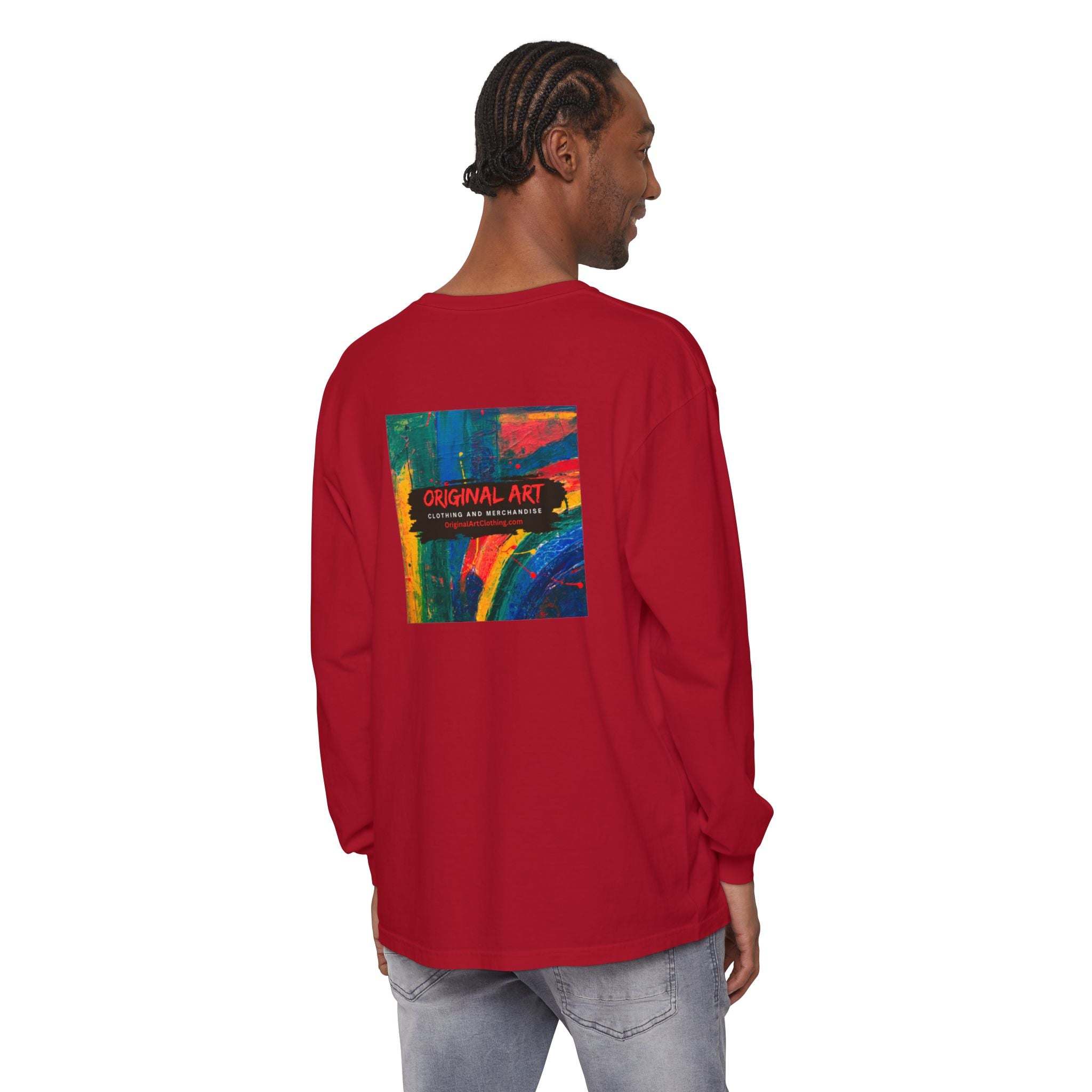 Teacher Long Sleeve Tee — "I Teach: My Super Power Is Multi-tasking" with Colorful Art Back